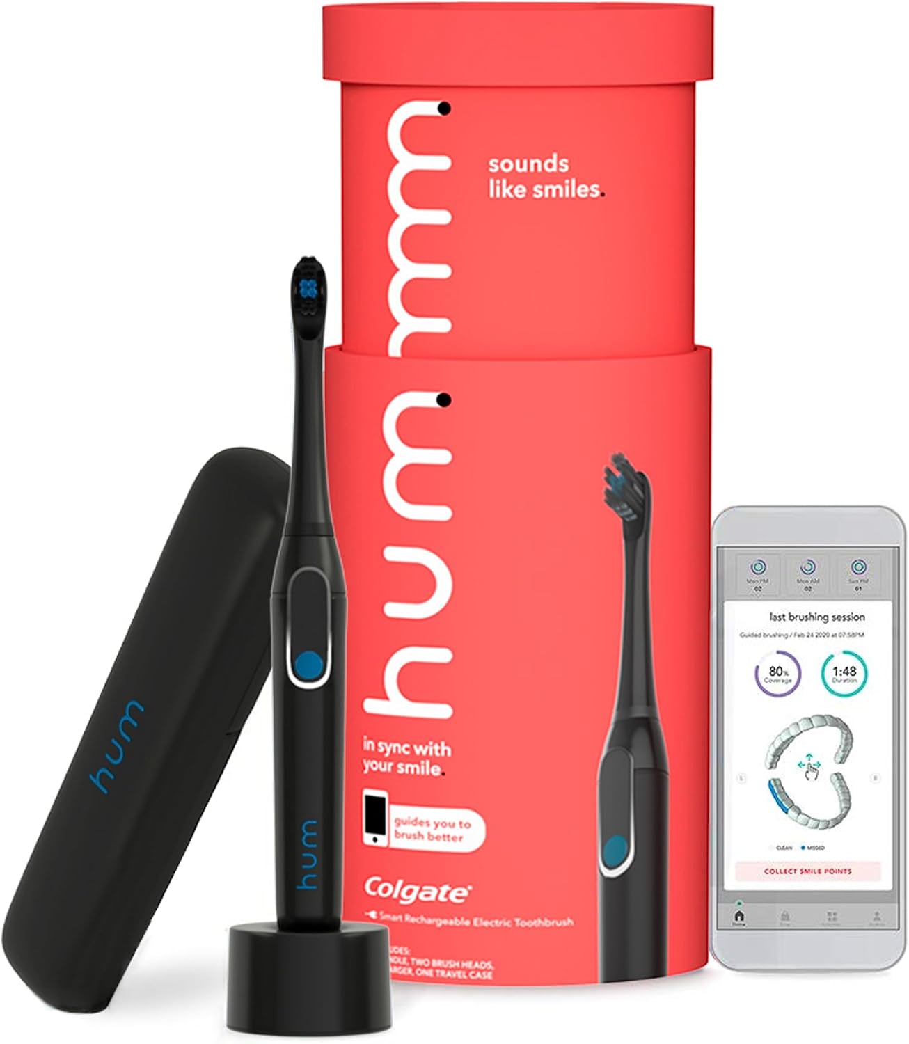 hum by Colgate Cepillo de dientes eléctrico negro para adultos