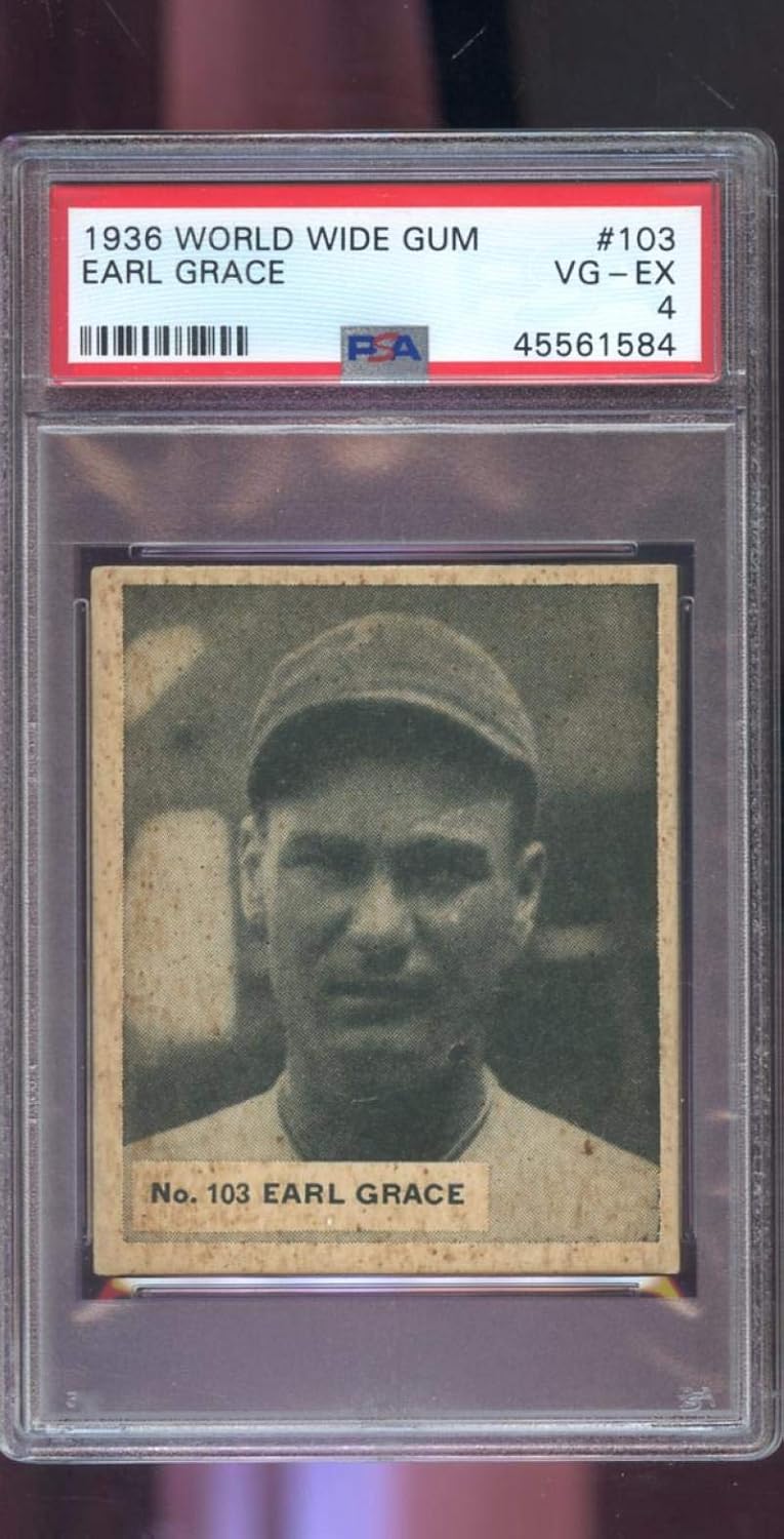 1936 Canadian Goudey World Wide Gum #103 Earl Grace Philadelphia Phillies PSA 4 Graded Baseball Card