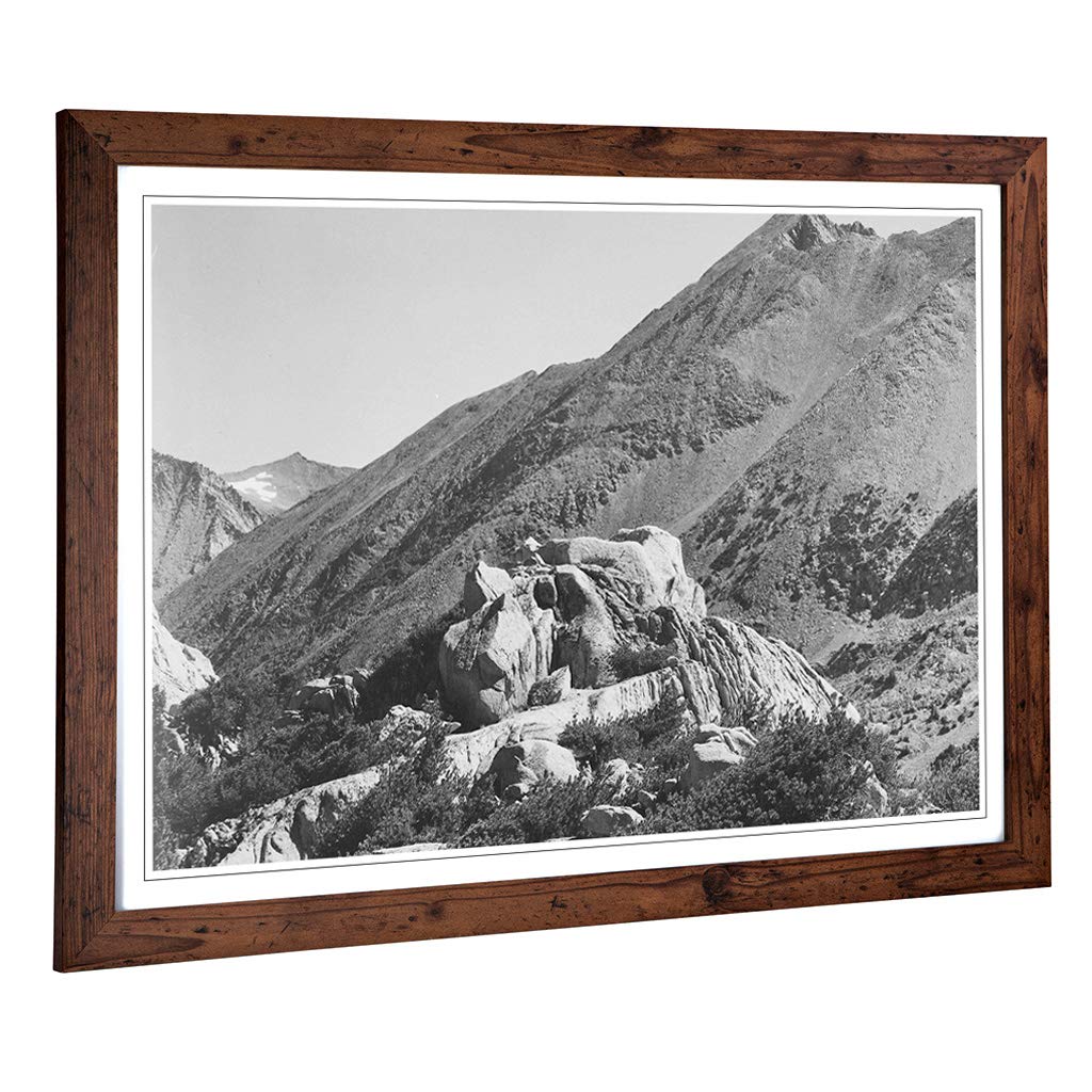 Big Box Art Framed Print of Ansel Adams Kings Canyon California Design | Wall Art Picture | Home Decor for Kitchen, Living Room, Bedroom, Hallway, Walnut, A2 / 24.5x18 Inch / 62x45cm