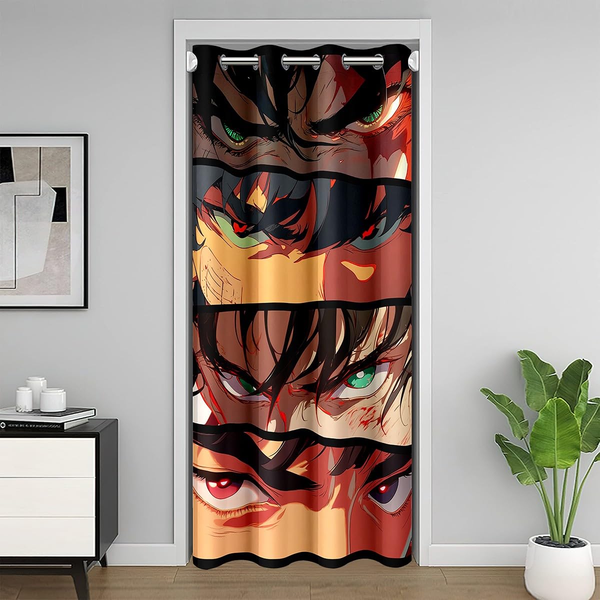 Loussiesd Character Collection 30%-50% Room Darkening Blackout Curtain Boys Girls 106x203cm 1 Panel Cartoon Boys Door Curtain for Doorway Privacy Kids 3D Print Doors with Windows Kawaii