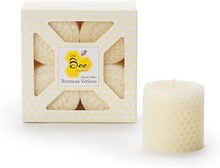 Hand-Rolled Beeswax Votive Candles 4pk - By Little Bee of Connecticut
