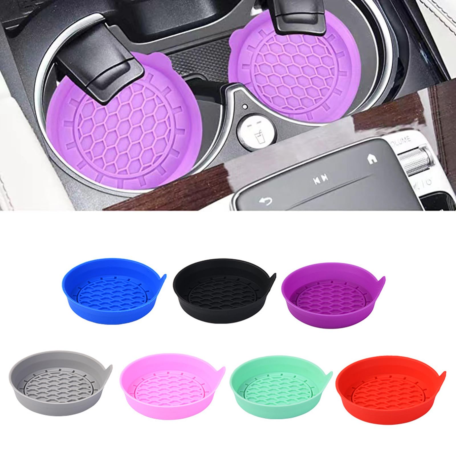 Car Bottle Holder Insert Coasters Scratchproof Auto Water Cup Holder Mat Pad Recessed Car Interior Accessory
