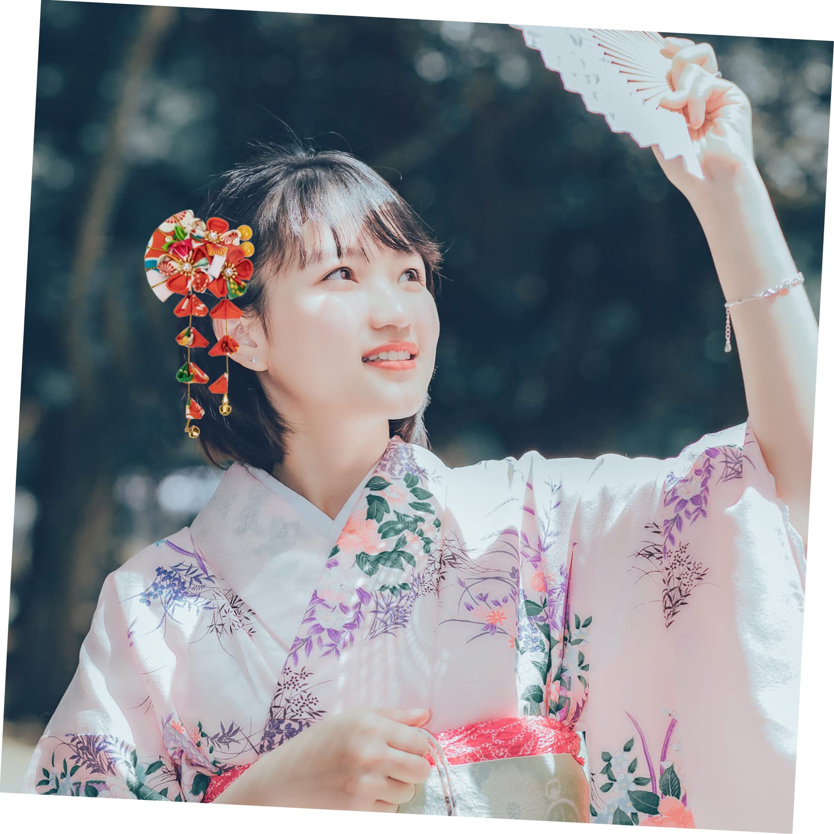 Housoutil 10piezas Accesorios Para Cabello Japoneses Horquillas De Flores y Abanicos Para Mujeres Clips Elegantes Para Peinados y Ocasiones Especiales