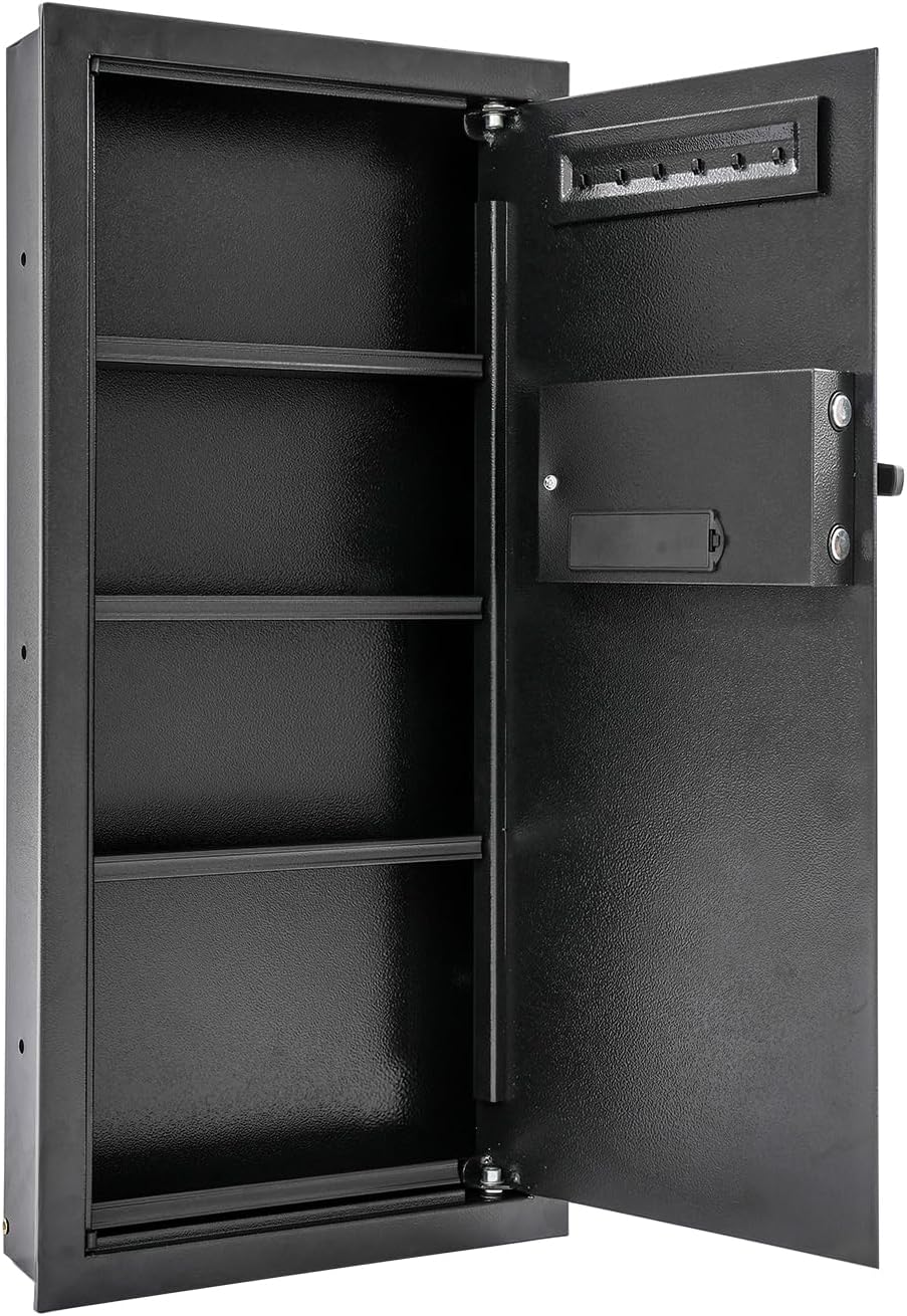 31.5" Tall Wall Safes Between the Studs, Large Flat Hidden Wall Safes with Combination Lock & Removable Shelf, Heavy Duty Fireproof in Wall Safe for Money, Jewelry (37x10x80cm)