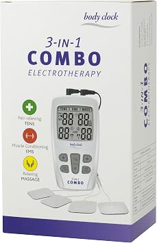 3-in-1 Combo TENS ELECTROTHERAPY - Digital TENS & EMS Machine | Drug-Free Natural Pain Relief | 3-in-1 Pain Relief, Rehabilitation & Massage | 22 Programmes | 2 Channels | 4 Electrodes