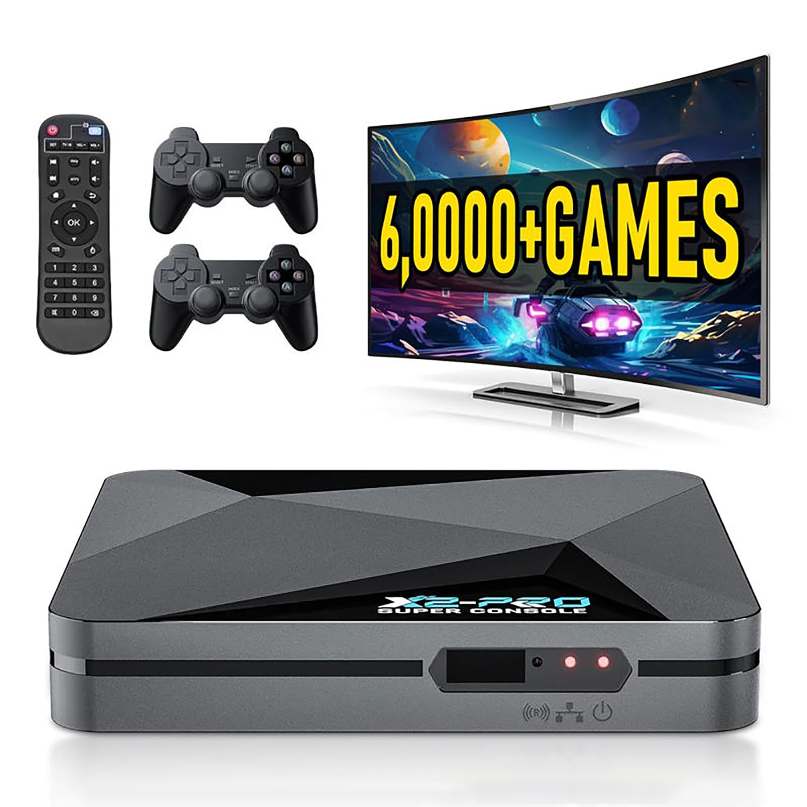 THREMA Console di Gioco retrò da 256 GB con oltre 117.000 giochi integrati, sistema di console per videogiochi con 2 controller wireless, per uscita TV 4K HD/AV