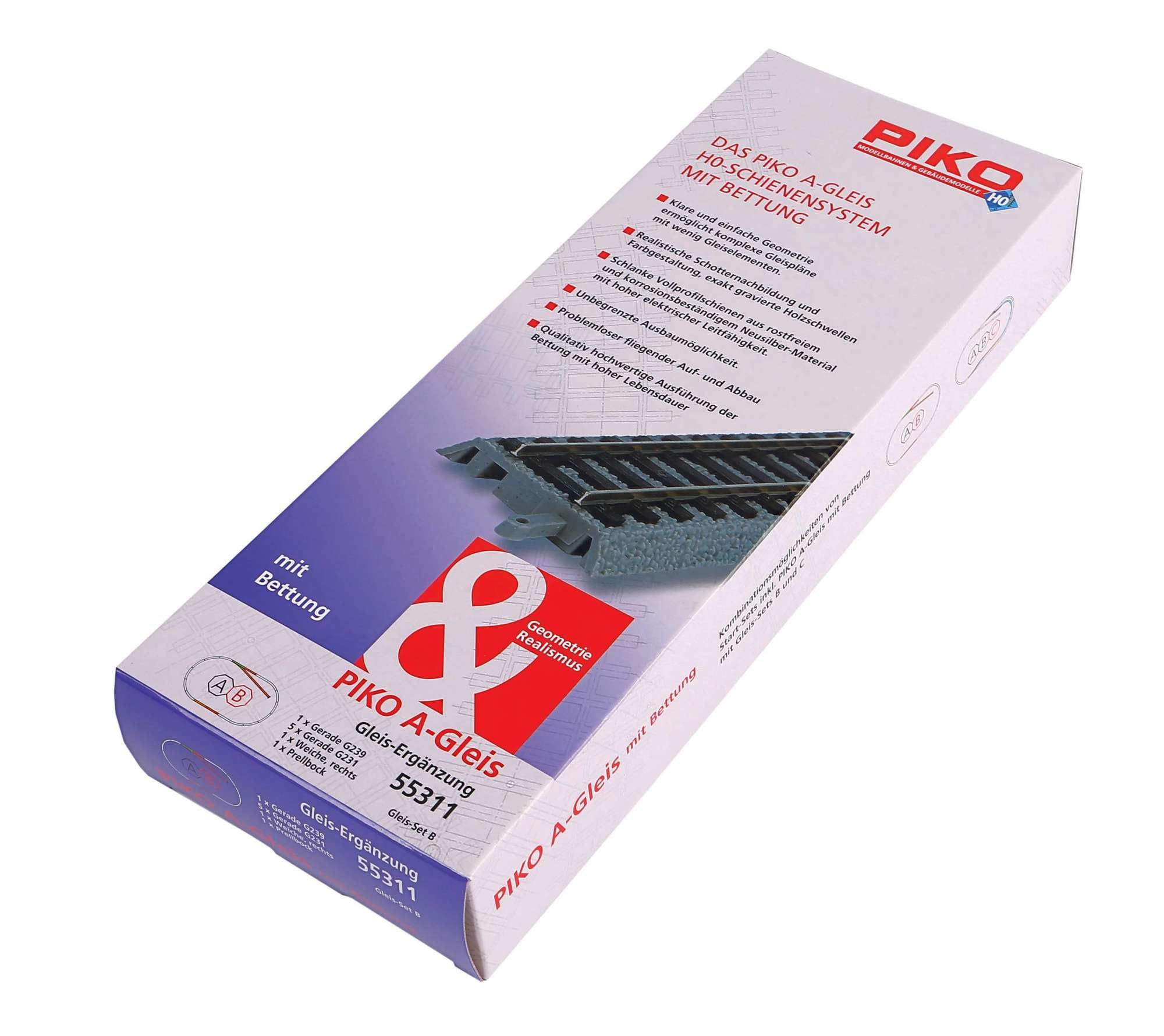 Piko Gleis m. Bett. Gleis Set B, Schwarz