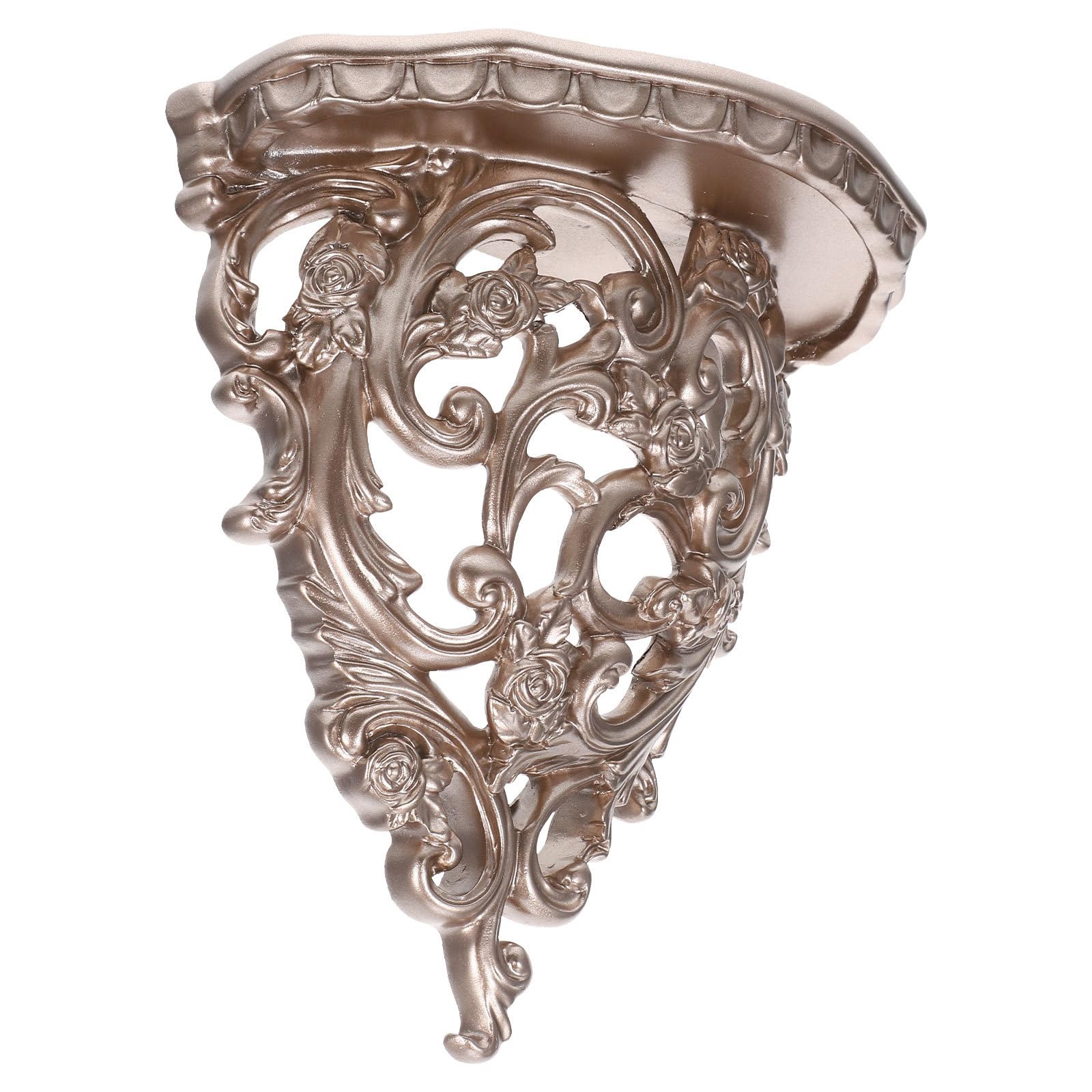 Étagère murale vintage sculptée creuse, la splendeur du doré clair