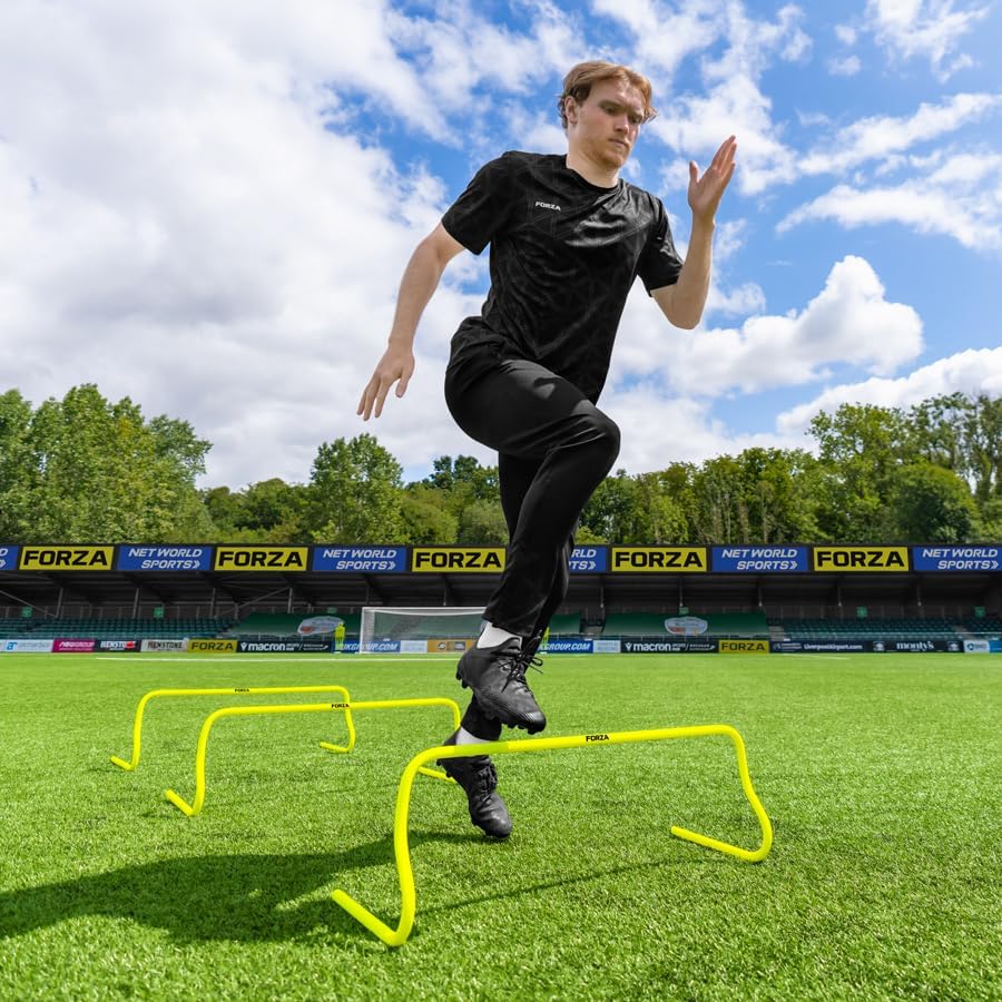 FORZA Wide Speed Training Hurdles – Set of 6 High‑Visibility, Shatterproof Plastic Hurdles, 34 in Wide, Available in 6 in, 9 in & 12 in Heights – Ideal for Schools, Coaches & Clubs