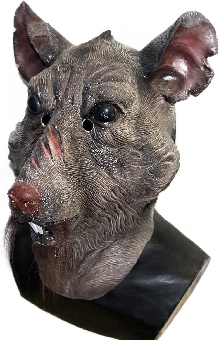 Adult New Mutant Rat Head Animal Costume Face Splinter Halloween Mouse Mask Brown