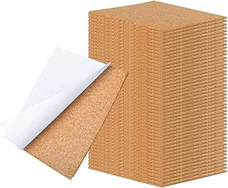 4 x 4 Inch Self Adhesive Cork Squares 100 MM Backing Cork Tiles Sheets for Coasters and DIY Crafts, 40 Pcs.