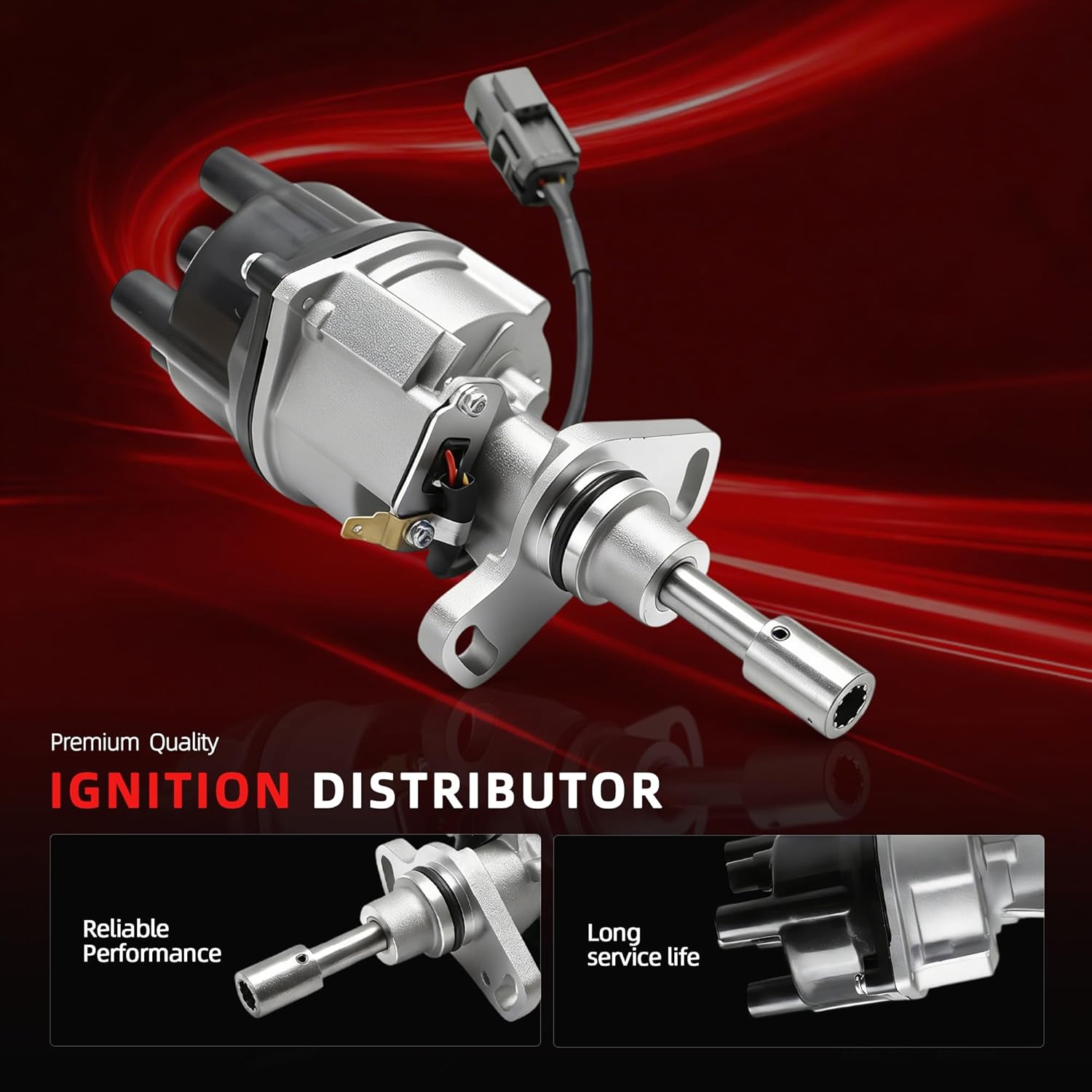 Ignition Distributor with Cap & Rotor for D21 distributor, for Nissan 240SX/D21/Pickup 2.4L 1989-1996, OE 31-1024, 84-1024, 311024, 841024, 22100-40F00, D4P8703