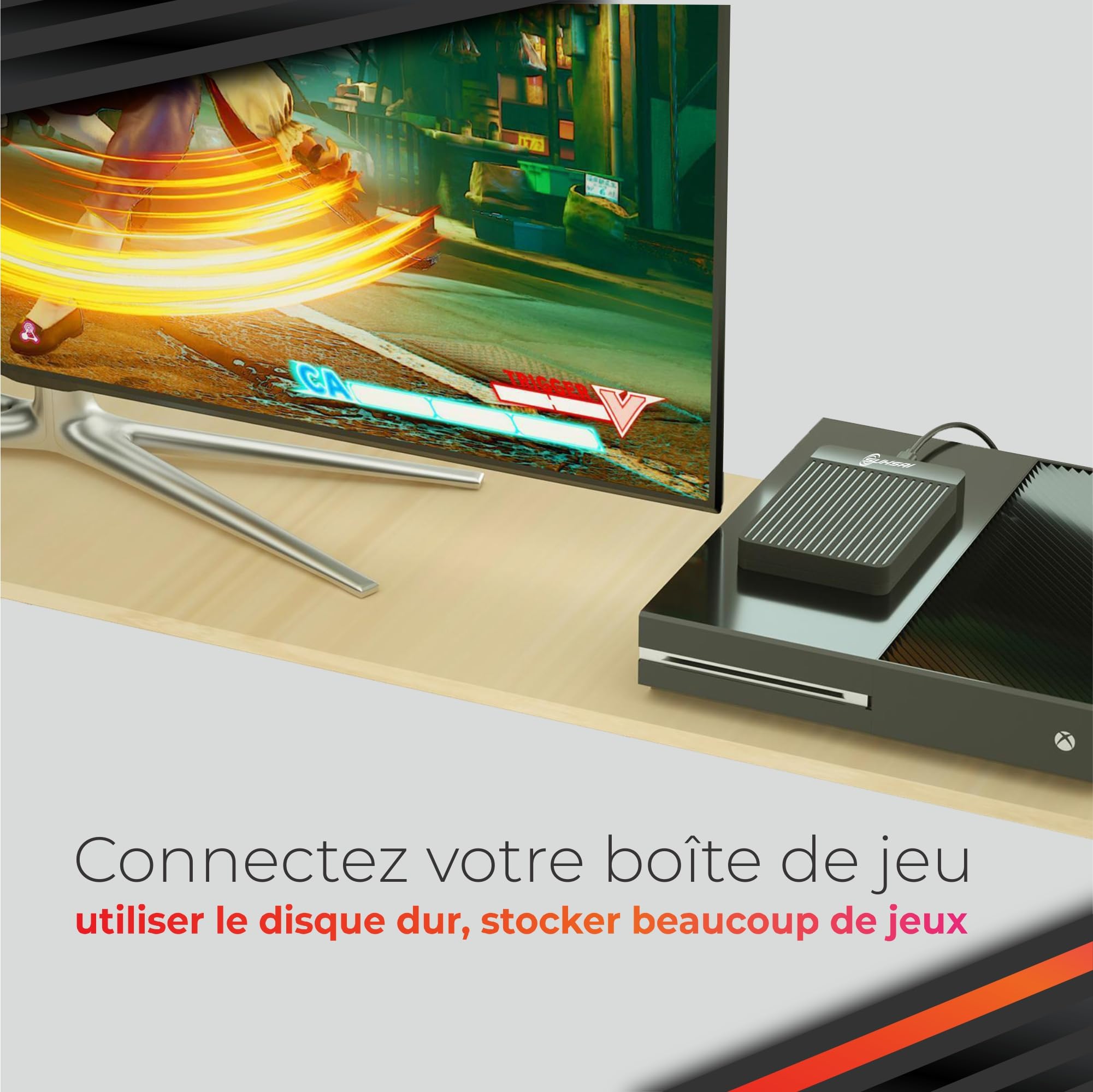 SUHSAI Disque Dur Externe Portable 1 to, 2,5 Pouces, USB-C pour PC - Noir | Disque dur de sauvegarde ultra-fin compatible avec MacBook, ordinateur portable, ordinateur de bureau et Chromebook
