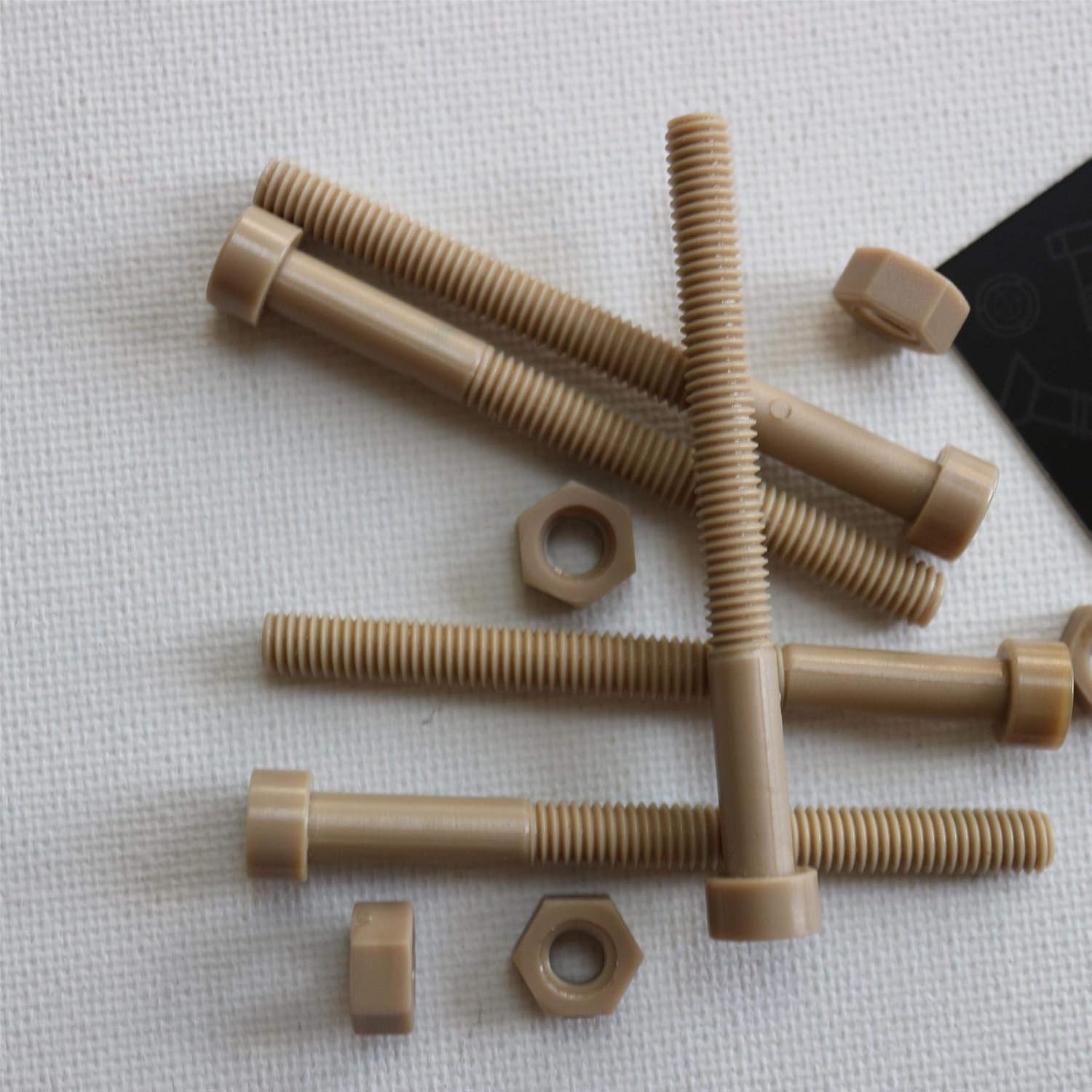 5 x PEEK Hex Socket Head Bolts M6x65mm, Nuts & Washers (15/64 x 2 9/16 in)