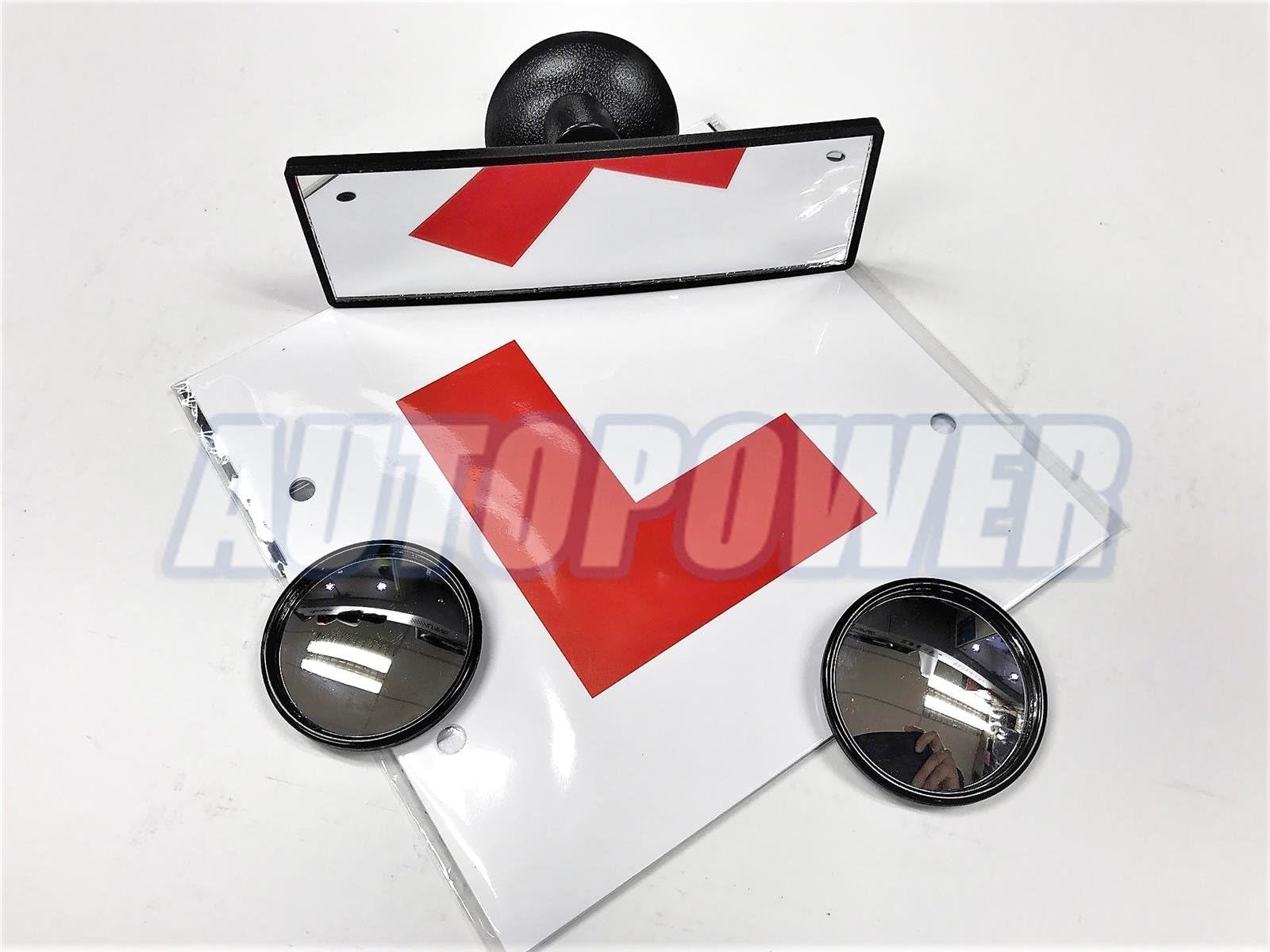 Learner Driving Test Essential Kit, Mini Car Interior Mirror & L Plate