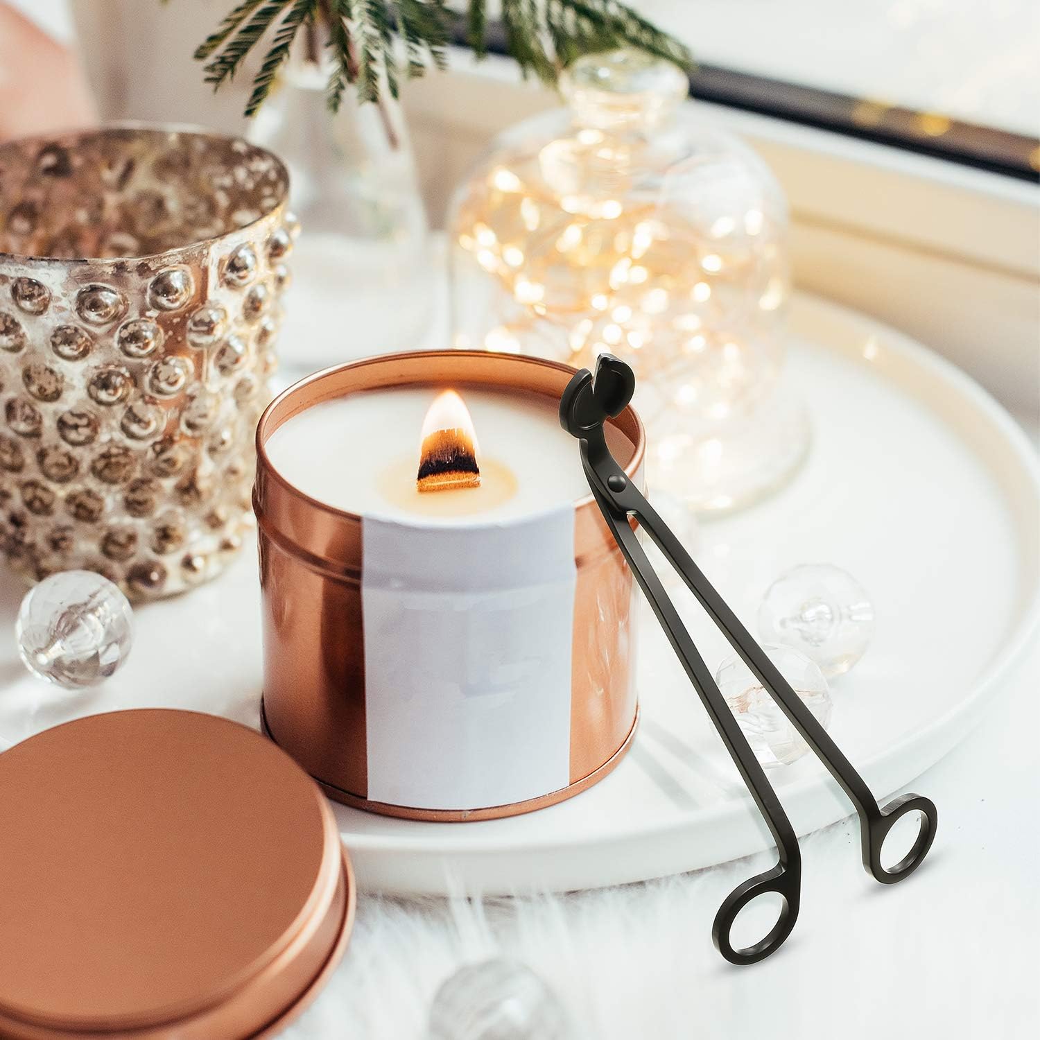 Candle Wick Trimmer Candle Cutter Stainless Steel Wick Clipper Scissor Candle Tool (Matte Black, 2 Pieces) : Home & Kitchen