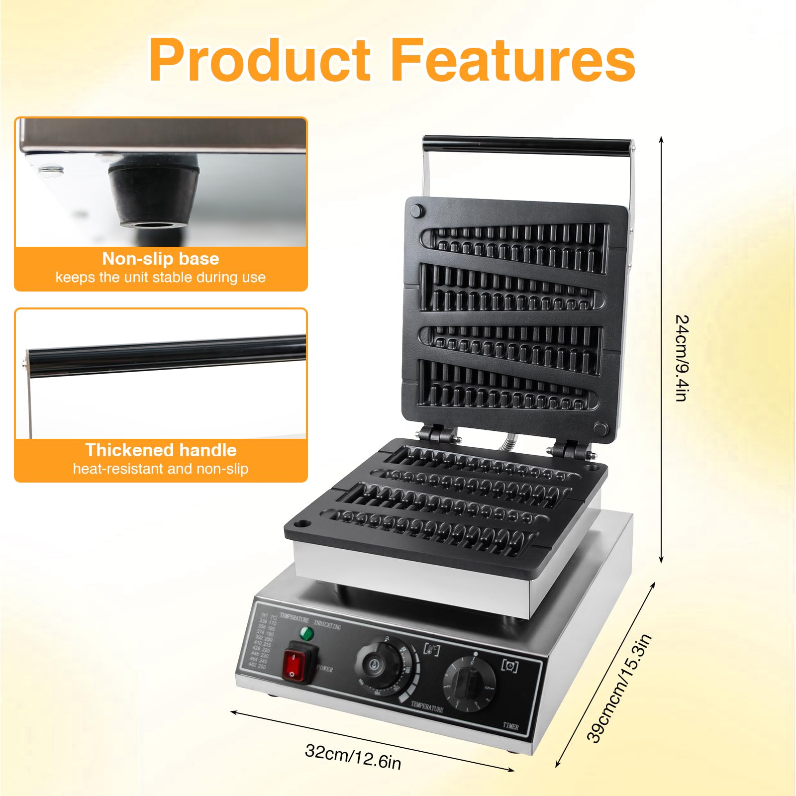 Kommerzieller Waffelmaschine,Waffeln Am Stiel,220–240 V 50 Hz | Lolly-Waffle-Maker,4 Stück Tannenbaum-Form,Mit Antihaft-Teflonbeschichtung Für Café, Restaurant Und Dessertladen