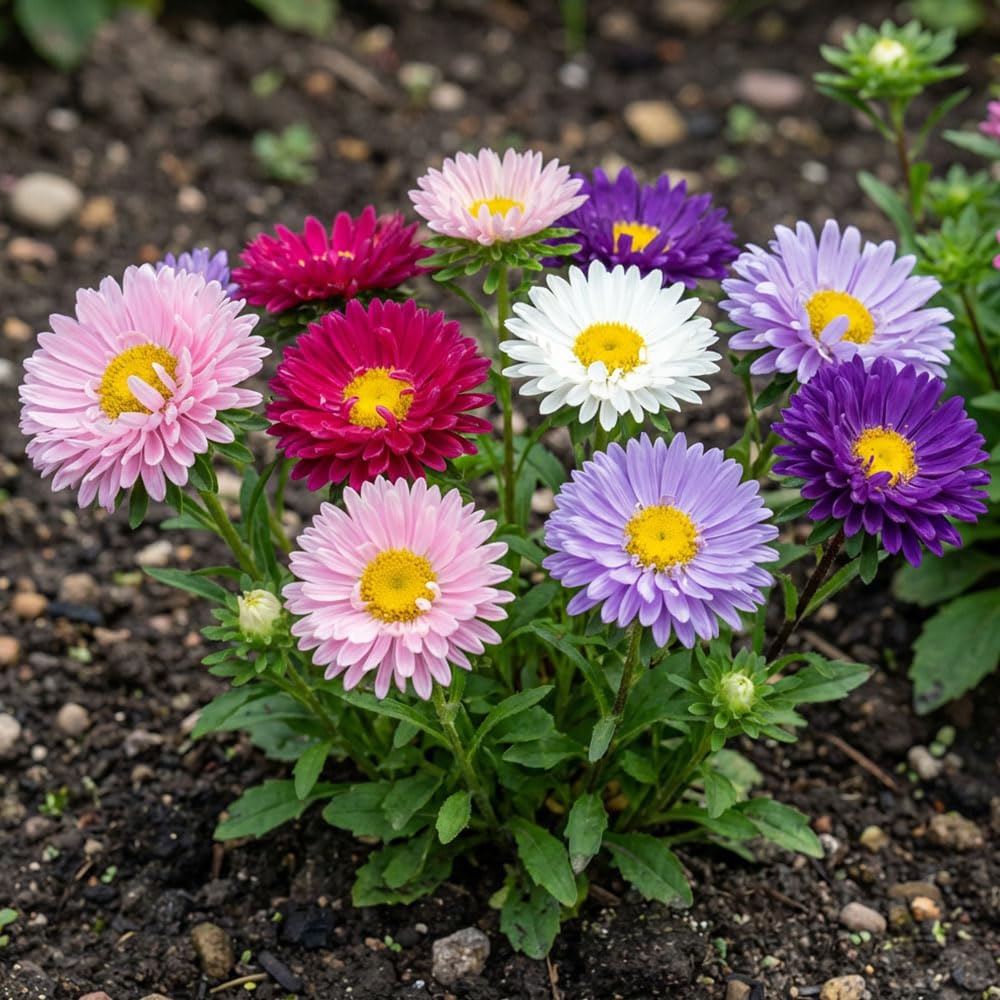 Aster Ostrich Plume Mixed Seeds – Large Double Feathery Blooms – Vibrant Summer Cut Flowers – Half Hardy Annual – Ideal for Borders & Bouquets