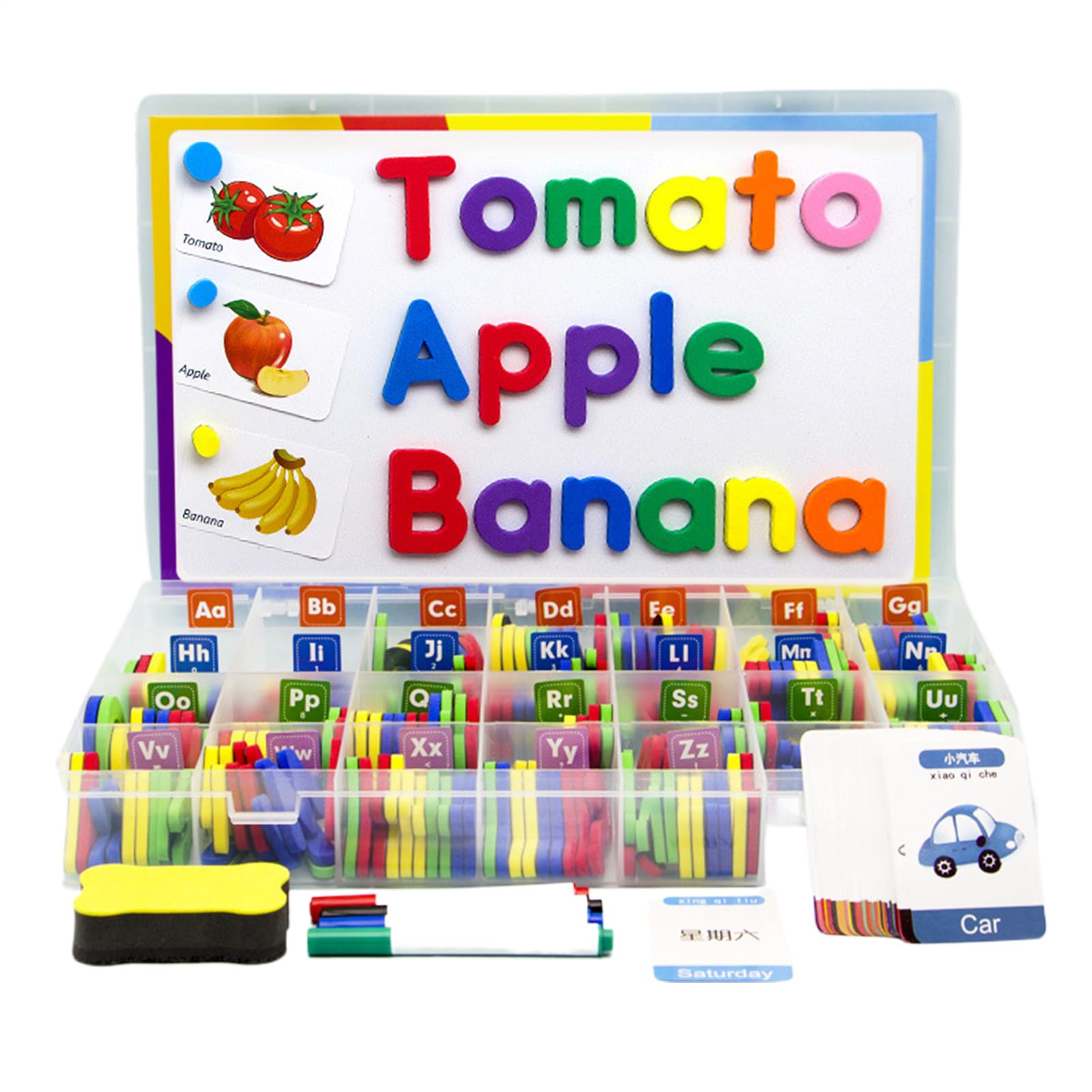 Magnetische Buchstaben für Kinder - Alphabetische Zahlen Set Bunte | Alphabetische Aufkleber Kühlschrankmagnet Lernspiel mit Magnettafel für Kinder im Vorschulalter | Lesen Schreiben Aritm