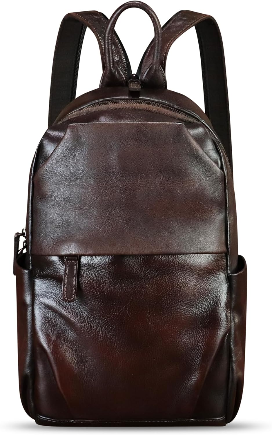 Genuine Leather Sling Bag Retro Crossbody Sling Backpack Handmade Chest Vintage Shoulder Daypack Purse Fanny Pack (Coffee) - Image 2