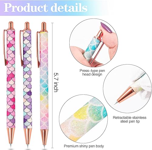 Miniatura 3 de VINYL FROG Bolígrafo de escardado con purpurina arcoíris, 3 unidades, escamas de arcoíris, punta fina, herramienta de deshierbe para vinilo adhesivo