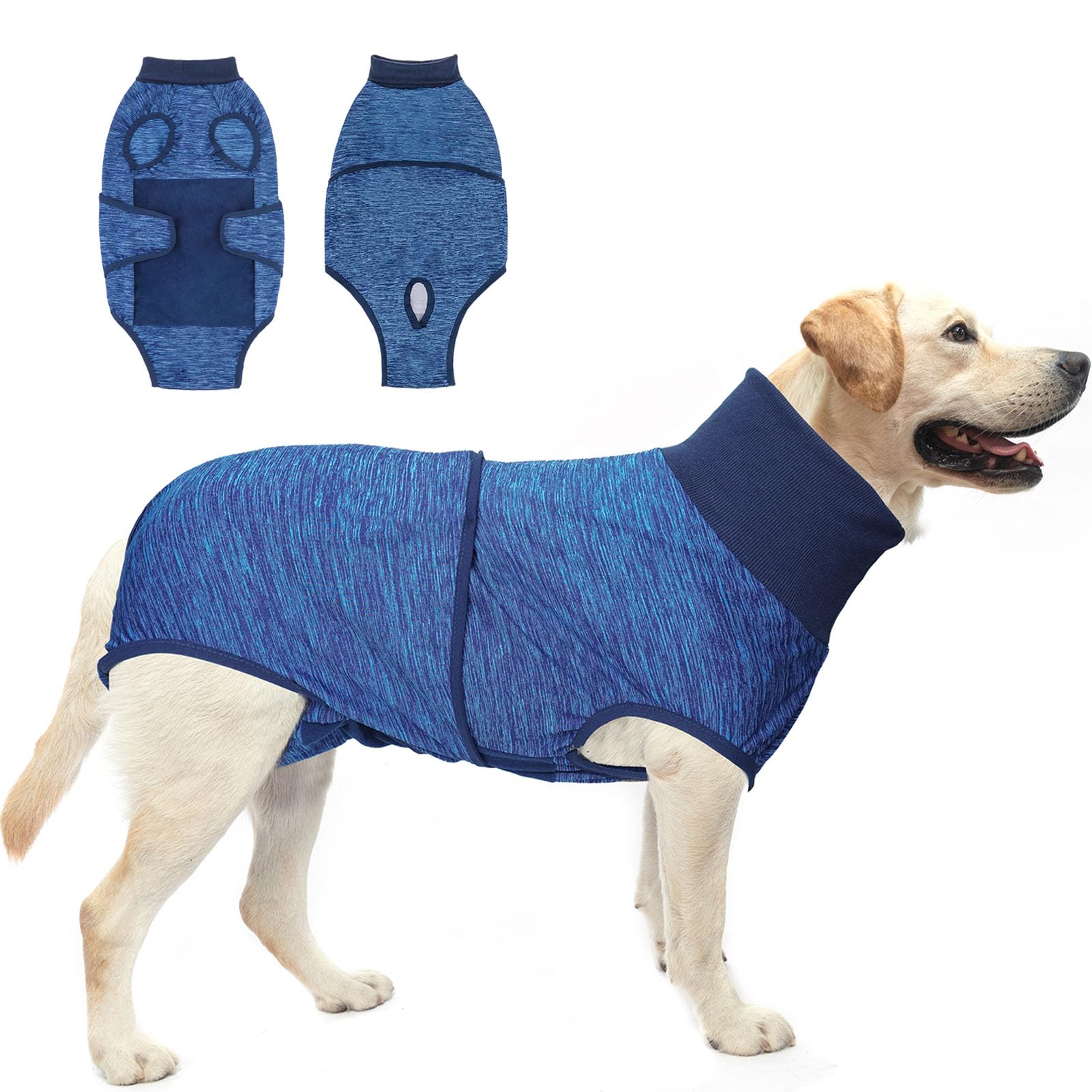 BEAUTYZOO Dog Recovery Surgery Suit, Recovery Suit for Female Male Dogs,Dog Onesie After Surgery Spay Neuter,Anti-Licking Pet Surgical Suit for Abdominal Wounds Cone/E-Collar Alternative, Navy L