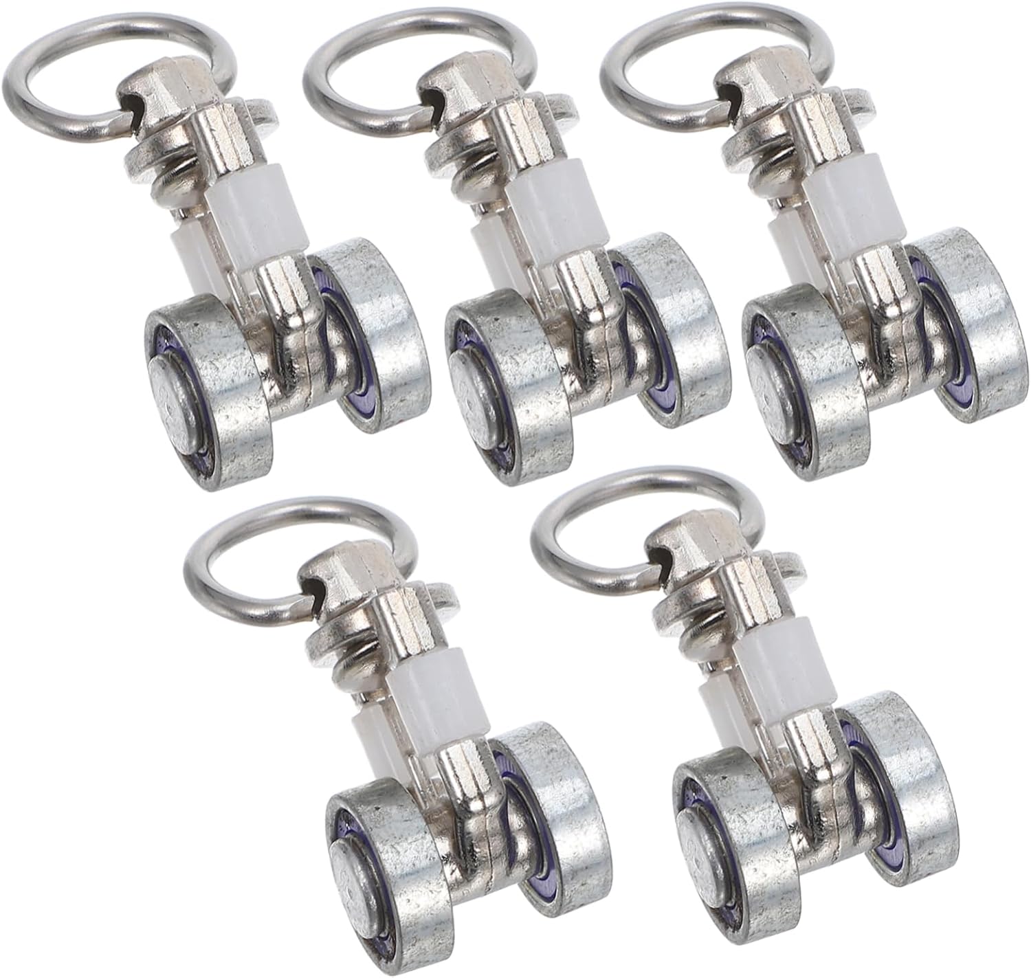 STOBAZA 50pcs Twin Wheeled Metal Curtain Rollers Curtain Pulley Accessories for Smooth Sliding for Home and Easy Installation