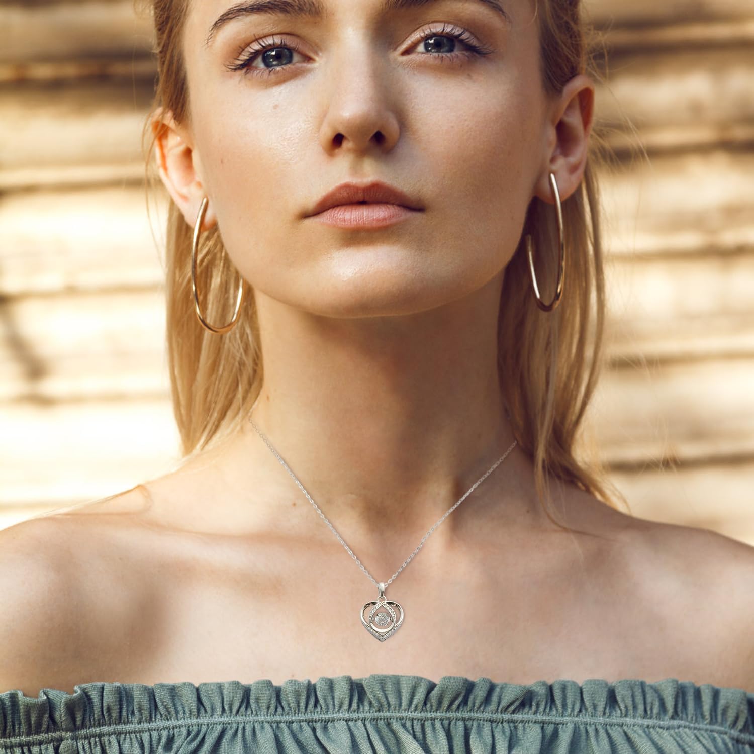 sterling silver contour pendant necklace, women jewelry 18 necklace, fashionable accessory necklace, can be the beautiful gift for women. - Image 2