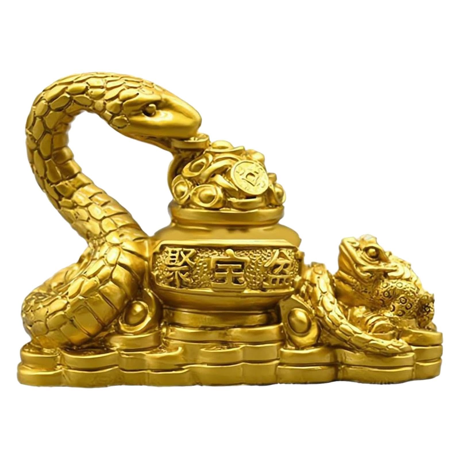Figurine Feng Shui du Nouvel An chinois aux finitions artisanales dorées