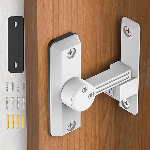 Cerradura de puerta corrediza de granero, hardware de 90180 grados, cierre de puerta abatible para puerta de granero, jardín, gabinete, baño,