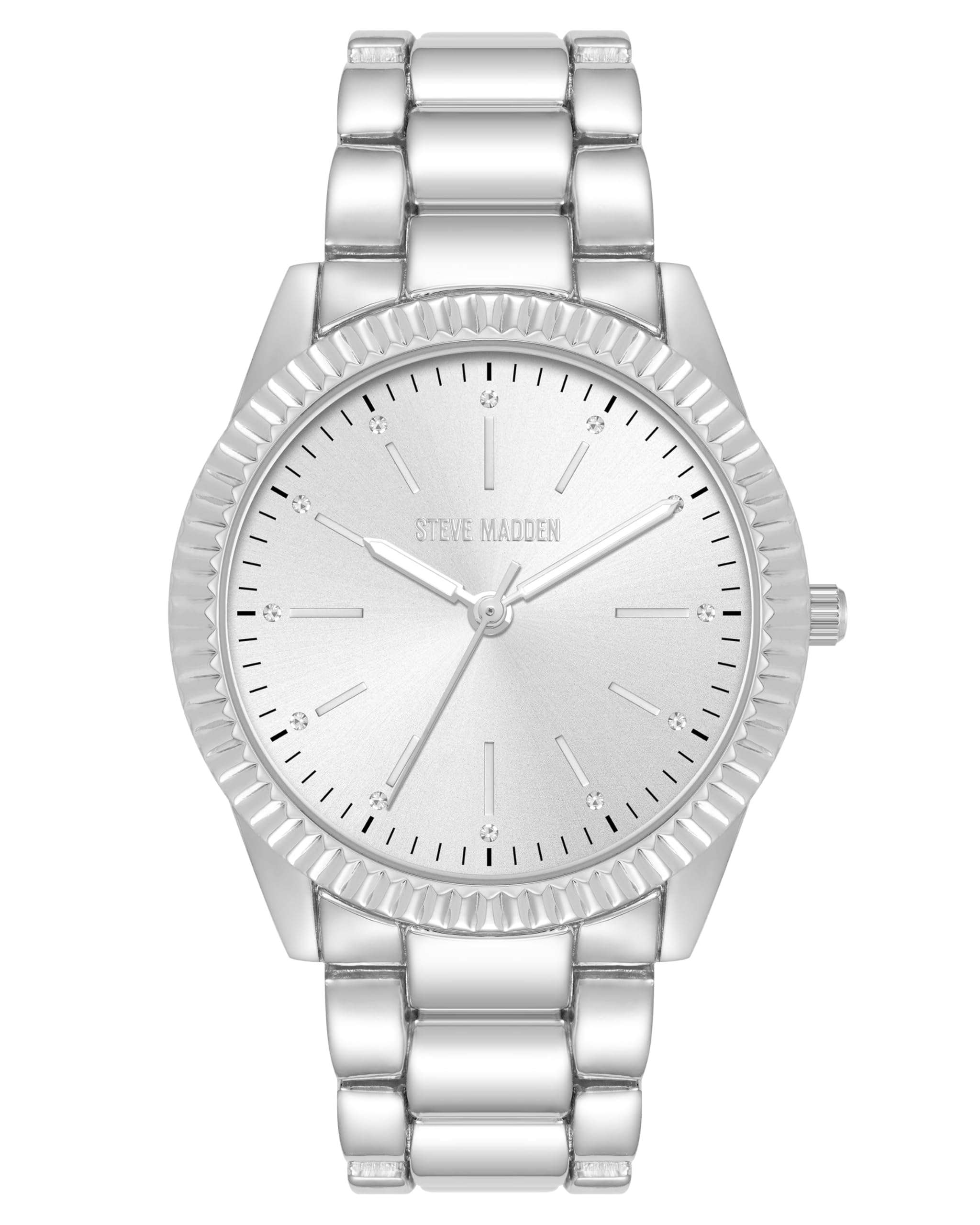 Steve Madden Women's Genuine Crystal Accented Bracelet Watch