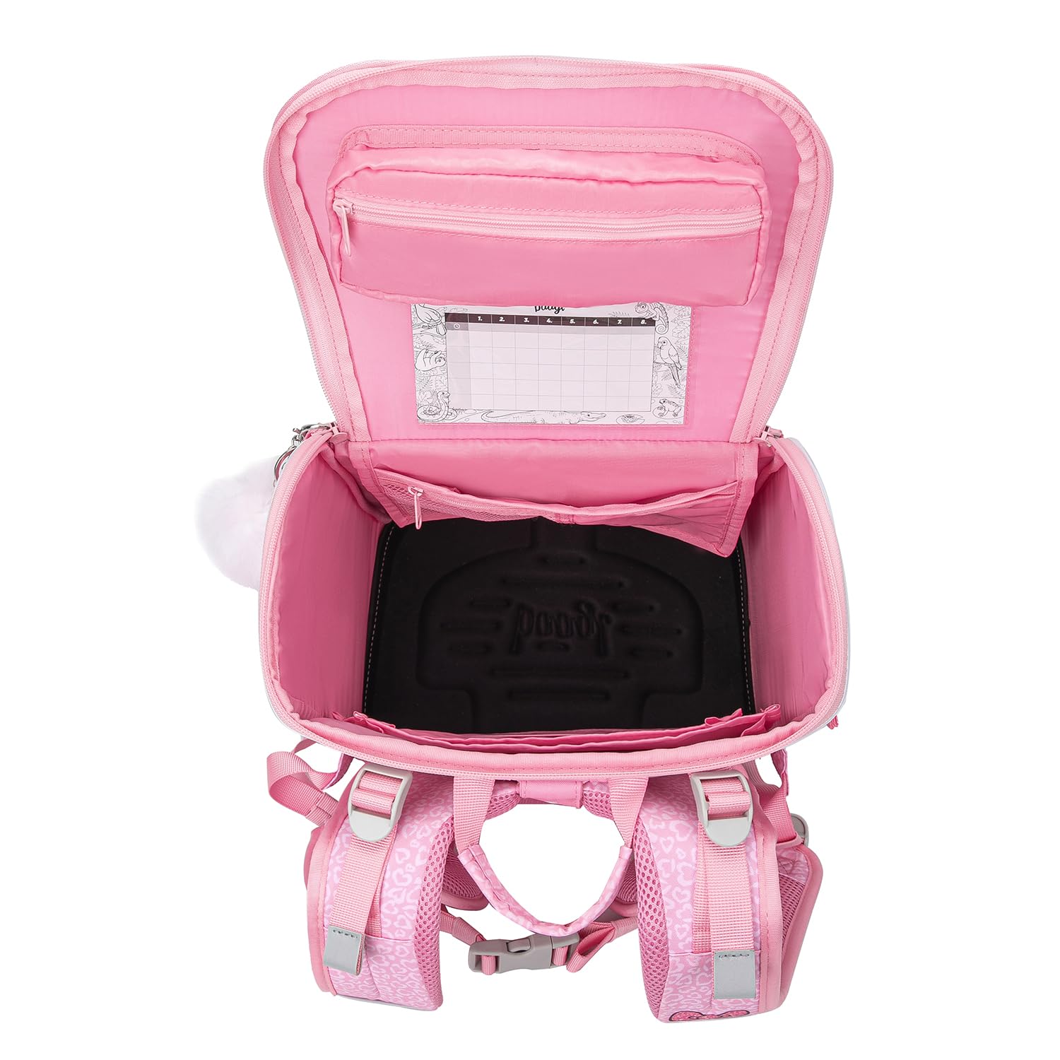 Baagl Schulranzen Jungen Mädchen Set 5 Teilig (Zippy Schultasche für 1. Klasse, Mäppchen, Turnbeutel, Schürze, Brustbeutel), Grundschule Ranzen, Ergonomischer Schulrucksack, 21 l