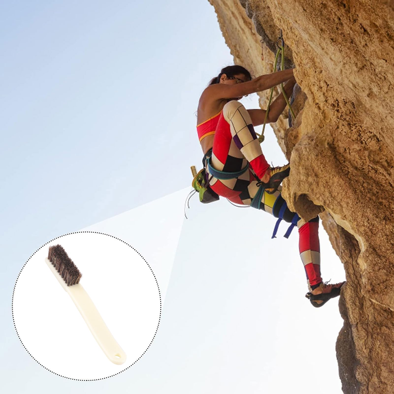 2pcs Rock Climbing Brush Firm Boulder Spazzola Con Capelli Spessi Setole Boulder Cleaner Strumento Accessorio di Pulizia Esterna Arrampicata Accessorio