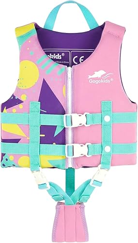 Vista 20 de Gogokids Chaleco de natación para niños pequeños, chaleco de natación de alta calidad para niños de 30-40-50-60-70-80 libras, flotadores para niños