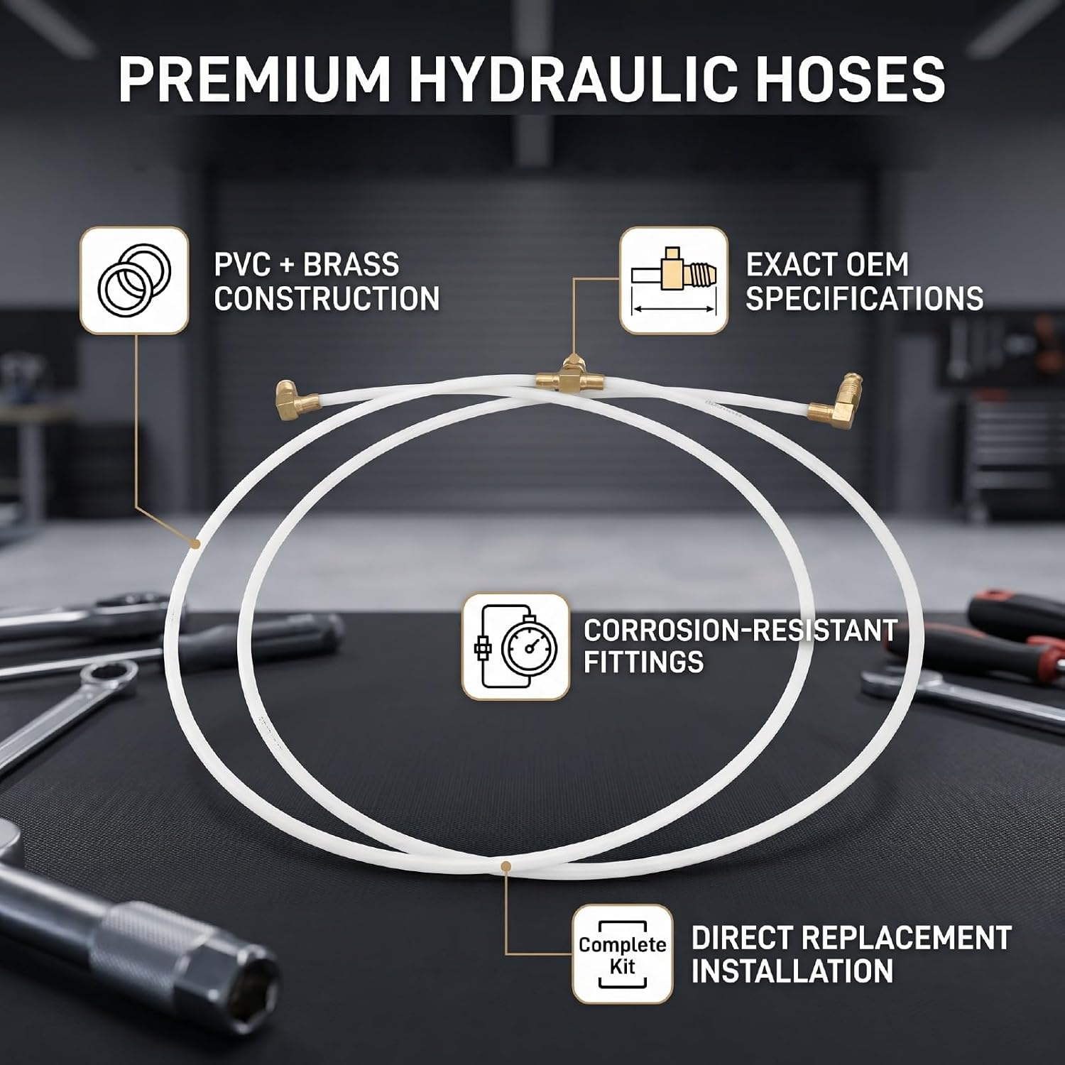 VINGVO Convertible Top Hydraulic Fluid Hose Lines and Fittings, HYDTH40CS Convertible Top Hydraulic Lines Replacement for Sebring 1996-2005