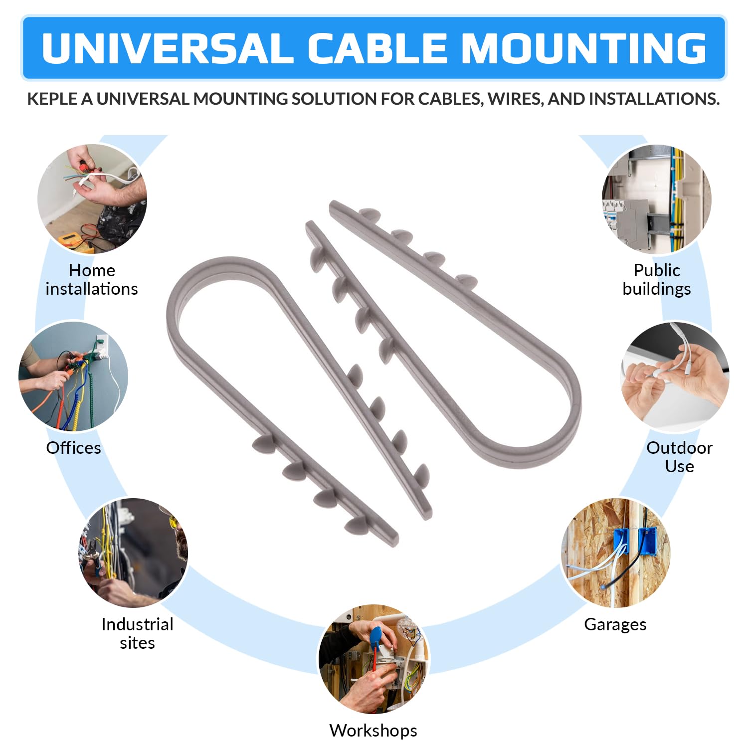 100 pezzi di clip da parete per cavi Ethernet piatti da 8 mm - Clip da parete per cavi coassiali - Clip per cavi per altoparlanti - per cavi | Leroy Merlin