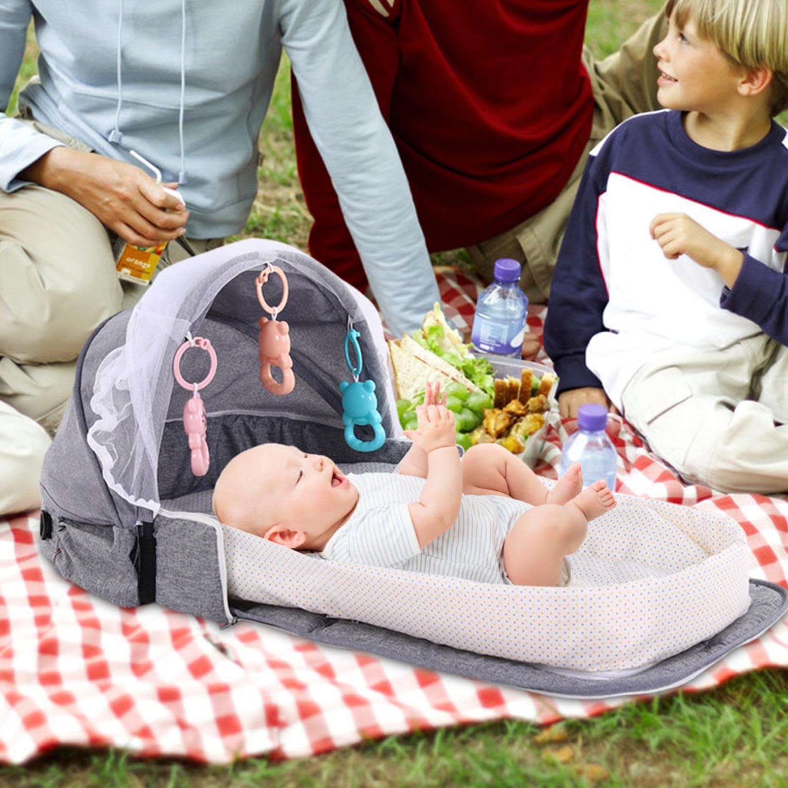 Générique Berceau de Voyage Portable,couffins Portables,Berceau Pliable avec Sac de Transport | Lit de Voyage Pliable et léger, Tente pour, Berceau pour Camping en Plein air