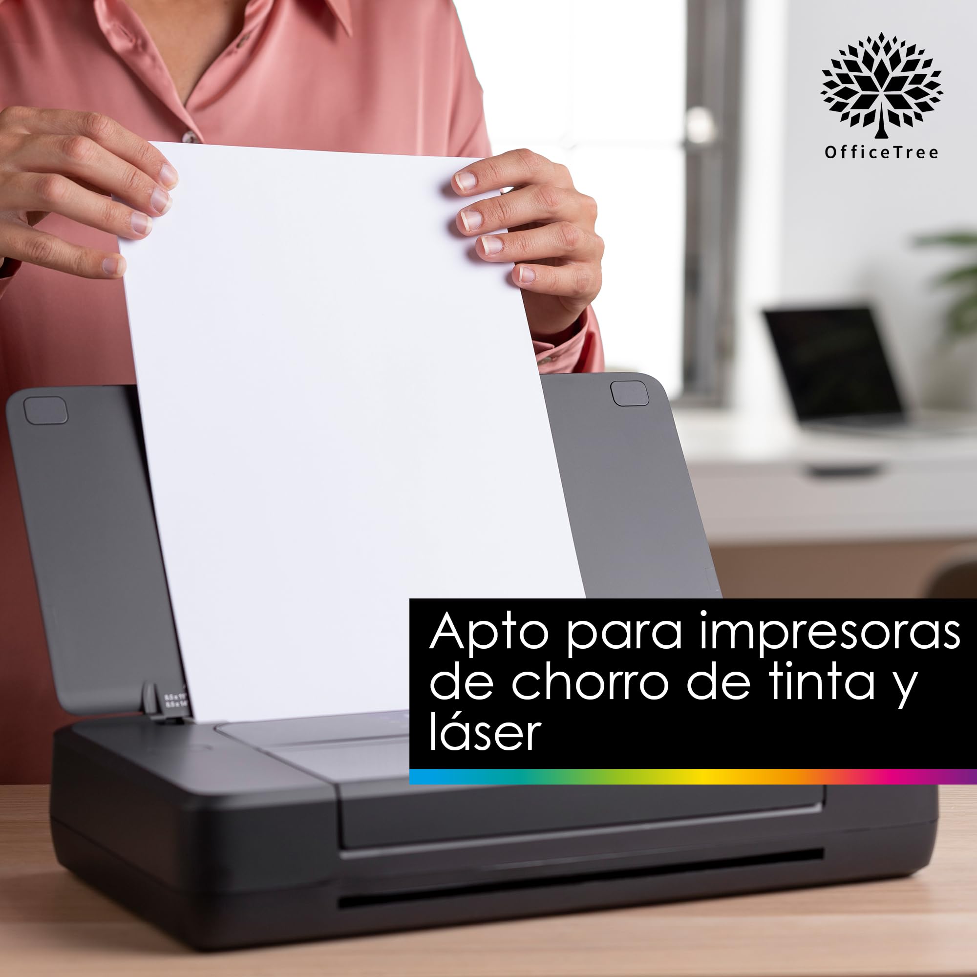 OfficeTree 50x Cartulina Blanca A4 300g - Cartulinas Blancas A4 para Manualidades, Recortar e Imprimir - Papel A4 300gr - Cartulina Gruesa