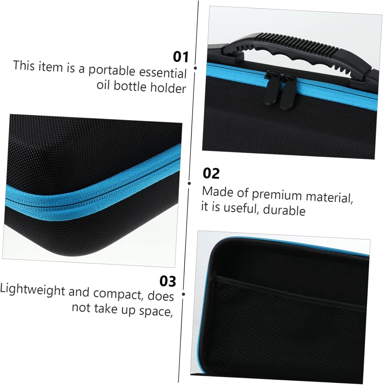 Essential Oil Holder 60 Bottle Travel Case Compact Storage Bag for 5ml/10ml Bottles for Travel Display