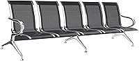 Vista 10 de Kinfant Sillas de sala de espera – Sillas de recepción de conexión de 4 asientos, sillas de sala de espera con brazos y marco de acero inoxidable