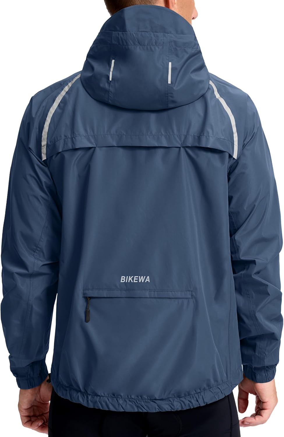 Bikewa Men's Cycling Rain Jackets Waterproof Running Bike Windbreaker Lightweight Packable Hooded Jacket - Image 2