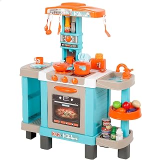 ColorBaby 47967 My Home Küchenspielzeug, 78 x 28 x 87 cm, Licht und Klang, mit Zubehör zum Kochen, Lebensmittel, Backofen, Regale, Spüle, Kinderküche, Kinderküchen, +3