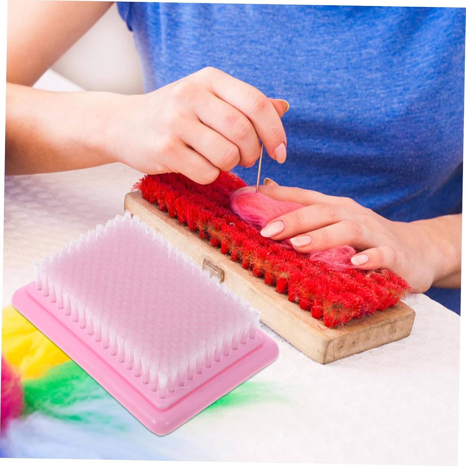 Anneome Precision Felting Brush Tool for Needle Felting Projects Durable Base Brush for Wool Crafting Pad Use for Detailed Work