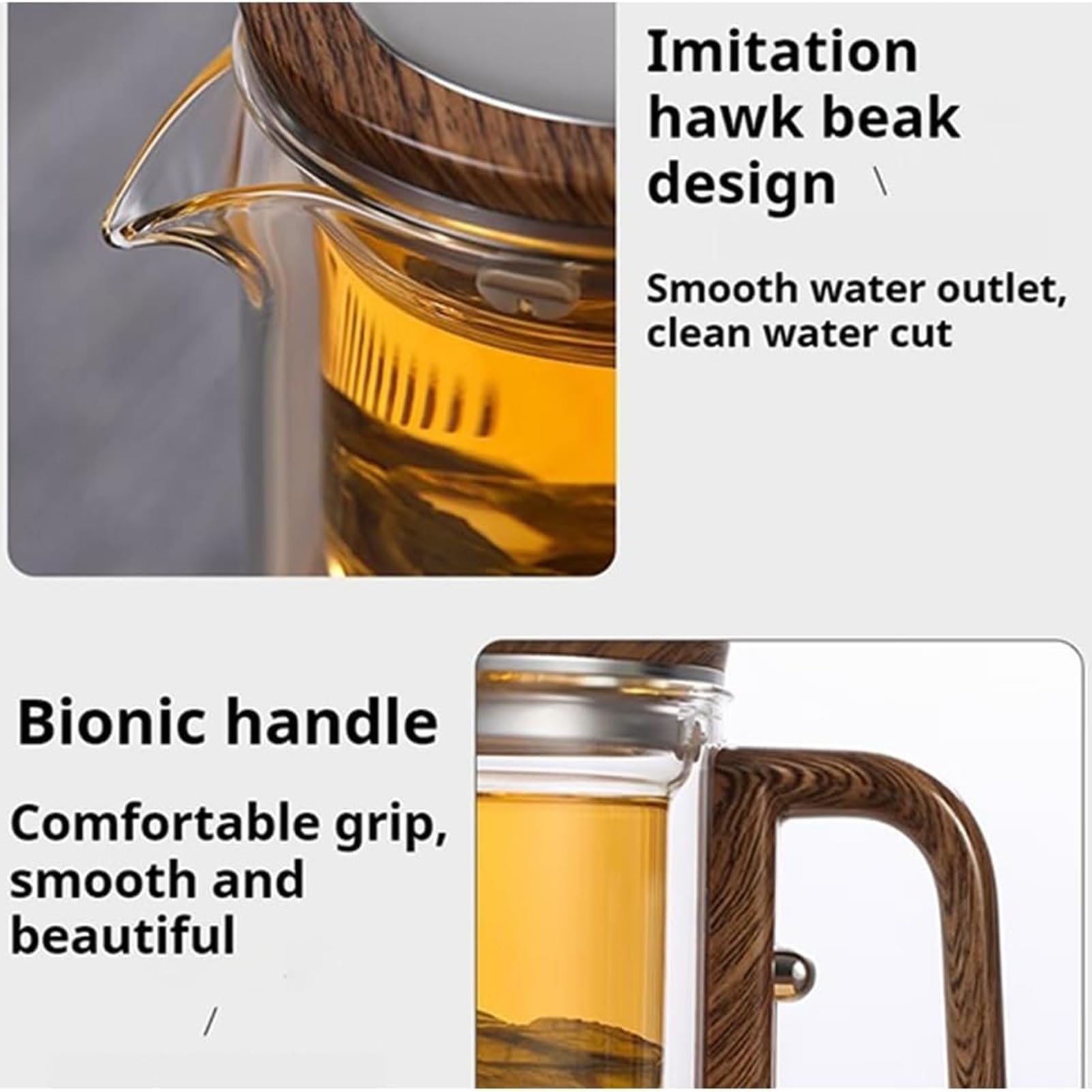 Tetera, Harmony Pot, infusor de té artesanal, tetera mágica con colador, 520 ml, 2 tazas