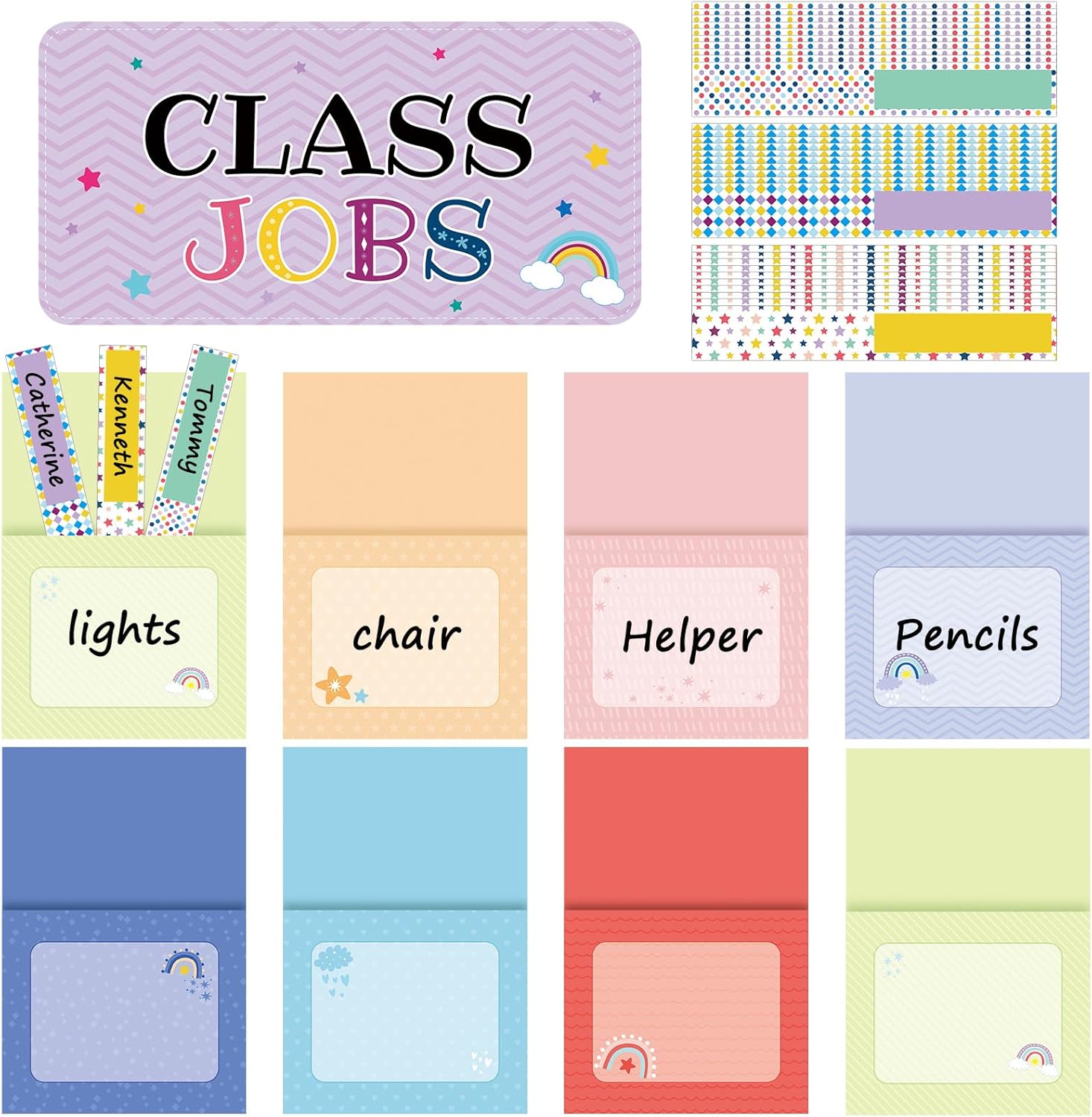 Class Jobs Bulletin Board Colorful Class Jobs Pocket Chart Set Teacher's Helper