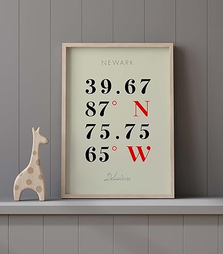 Miniatura 9 de Mapa de Newark, Delaware, Coordenadas Multilíneas de Colores (8x10)