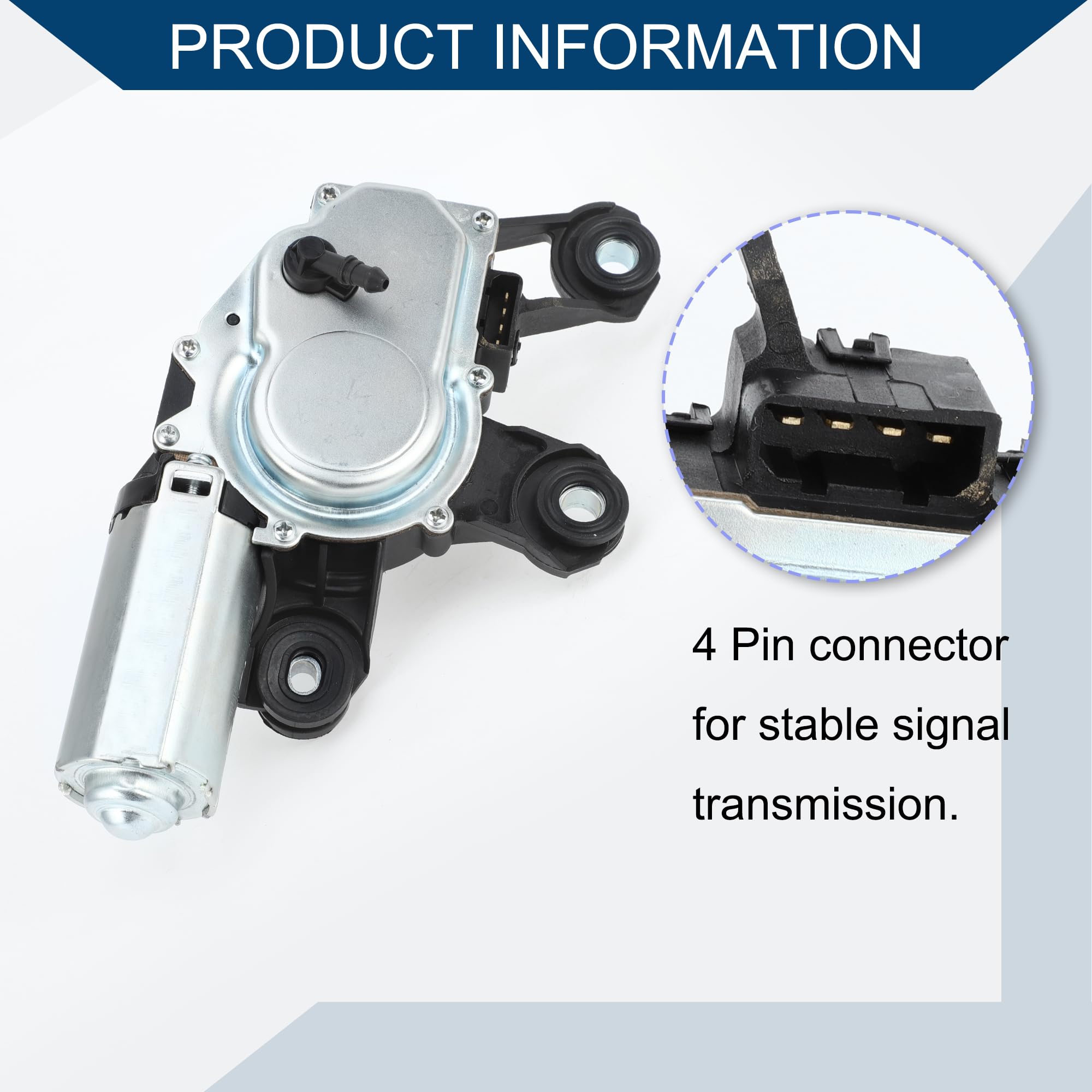 Motor De Limpiaparabrisas Trasero Para Audi A3 1996-2003 1 Pc | Para Audi A6 C5 97-05/A4 B5 94-01/Allroad C5 00-05, Material: Plástico Y Acero, 4 Pines, Trasero, OE: 8L0955711