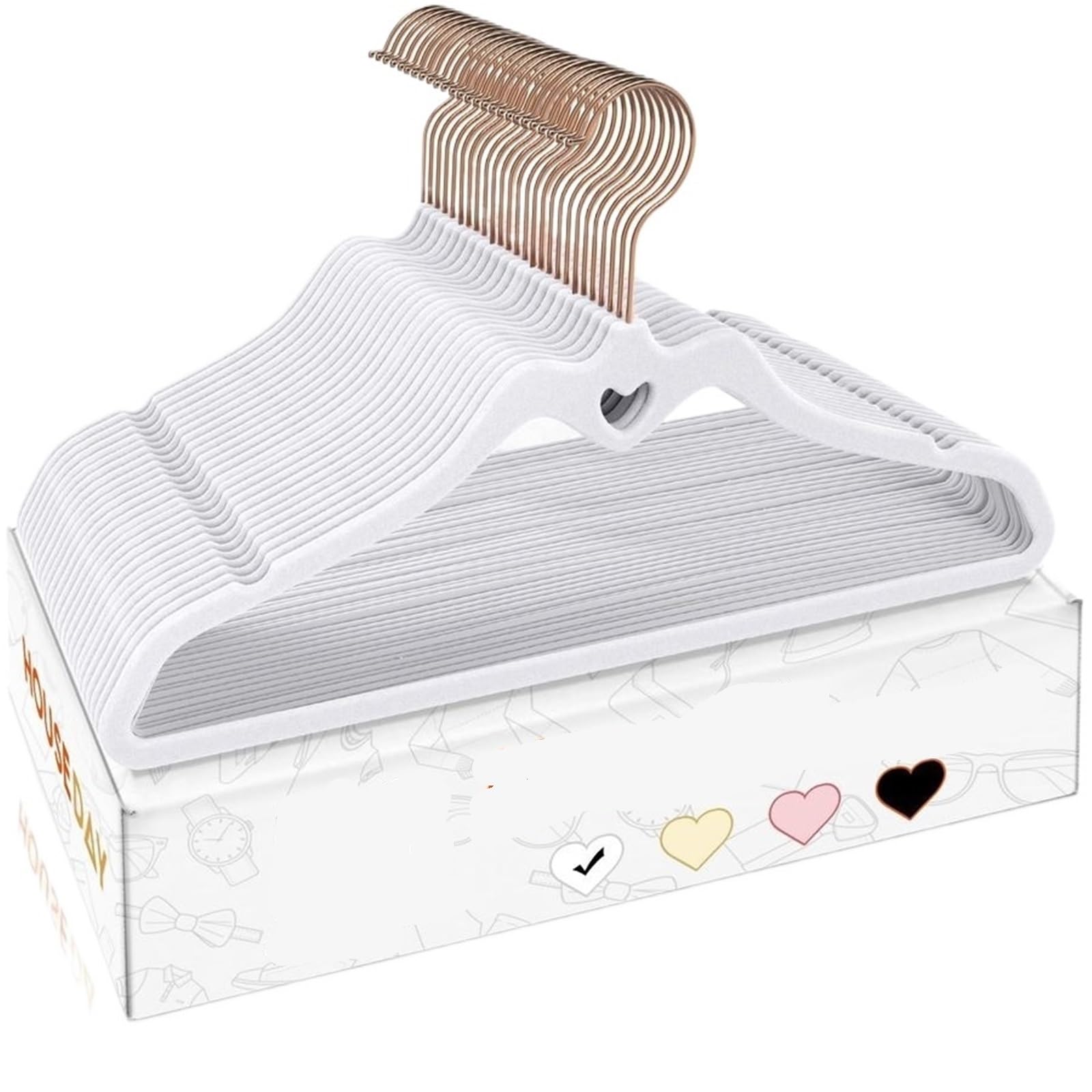 Duexioly White Velvet Hangers Velvet Hangers 60 Pack Non Slip Flocked Felt Sturdy Clothes Hanger Heavy Duty For Storage