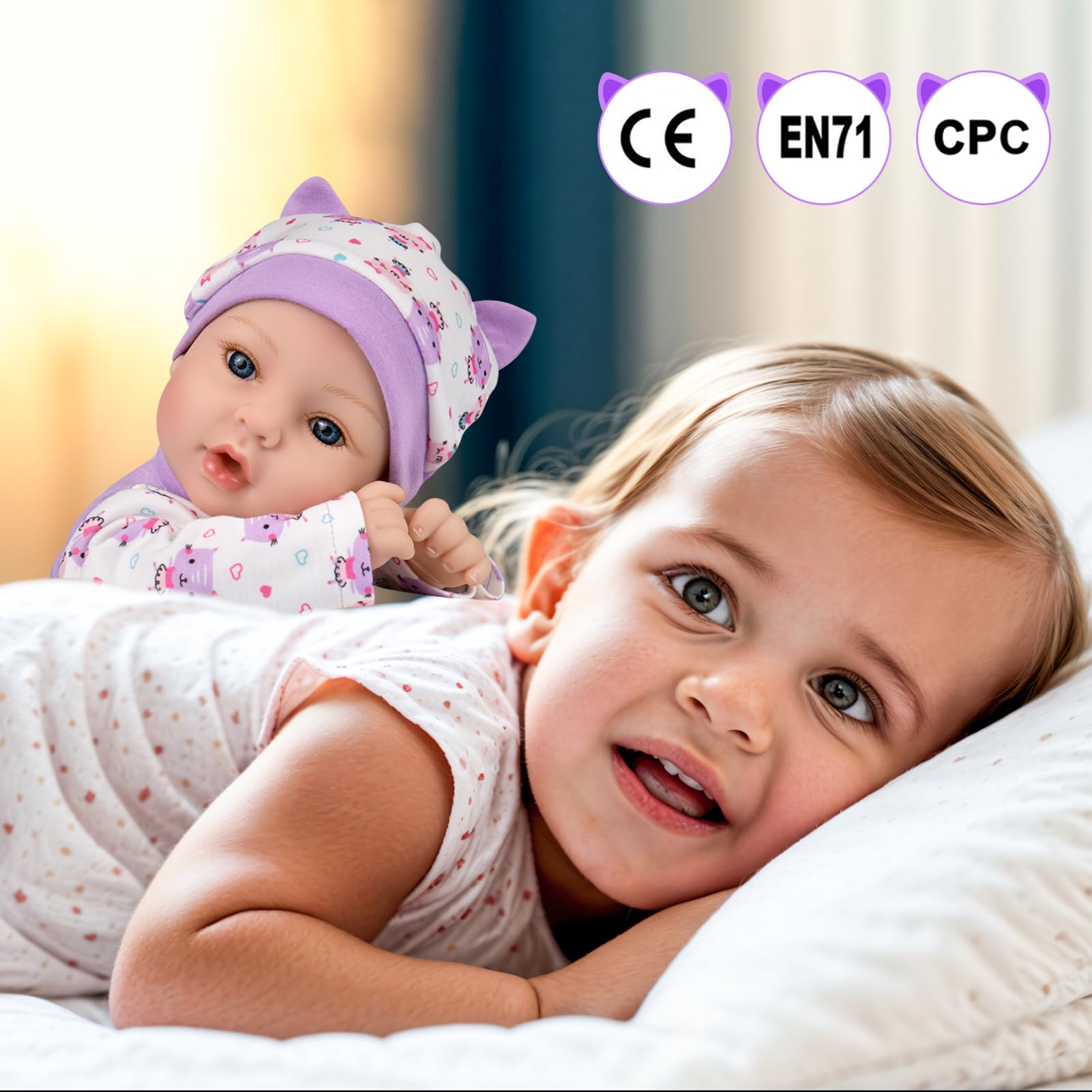 Muñecas de bebé recién nacidas realistas de 18 pulgadas que se ven reales, bonito juego de regalo para niños, futuros padres, abuelos 4
