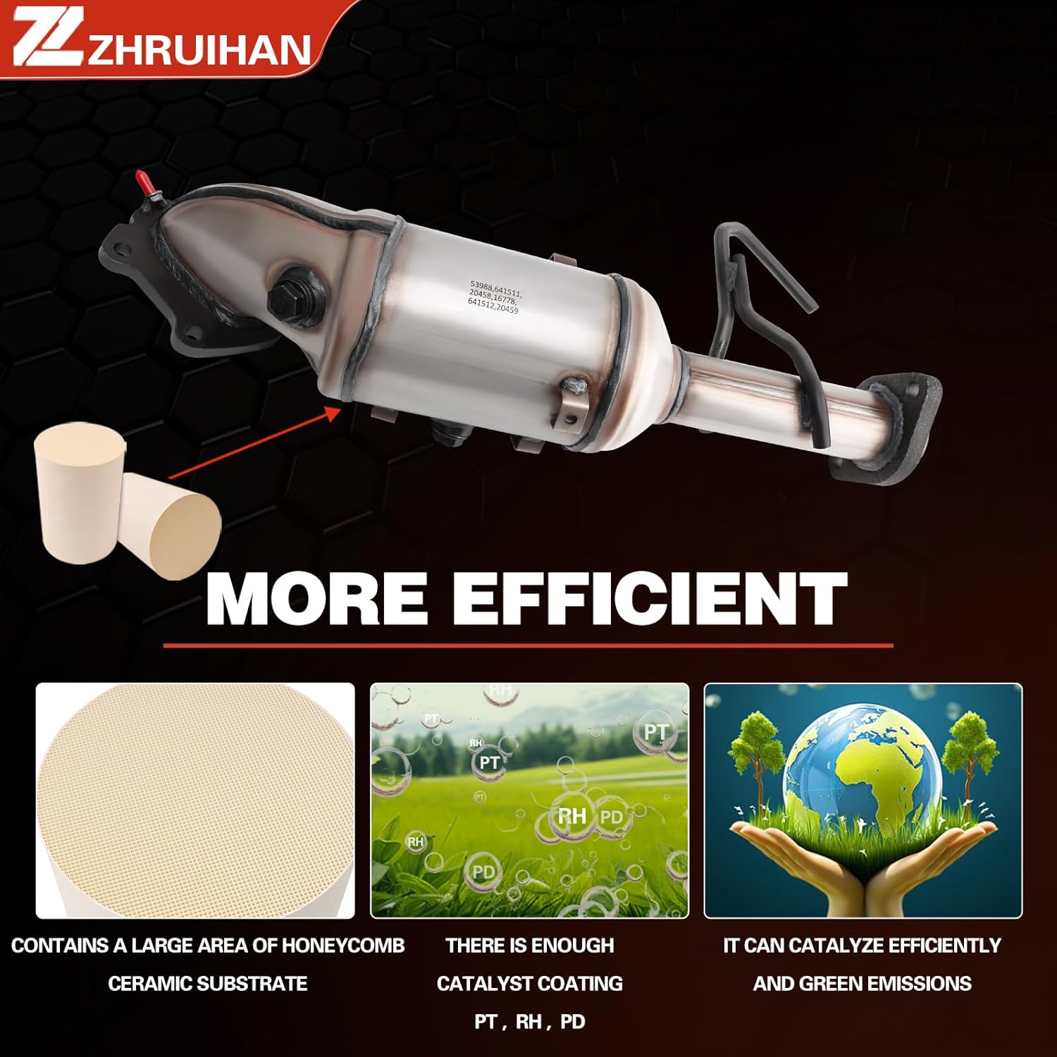 Catalytic Converter Kit Compatible with Wrangler 2012-2018 3.6L V6 & Wrangler JK 2018 3.6L V6 Engine, Repklace OE 641511 641512 674-306 674-307 68085148AF 68085119AE（EPA Compliant）